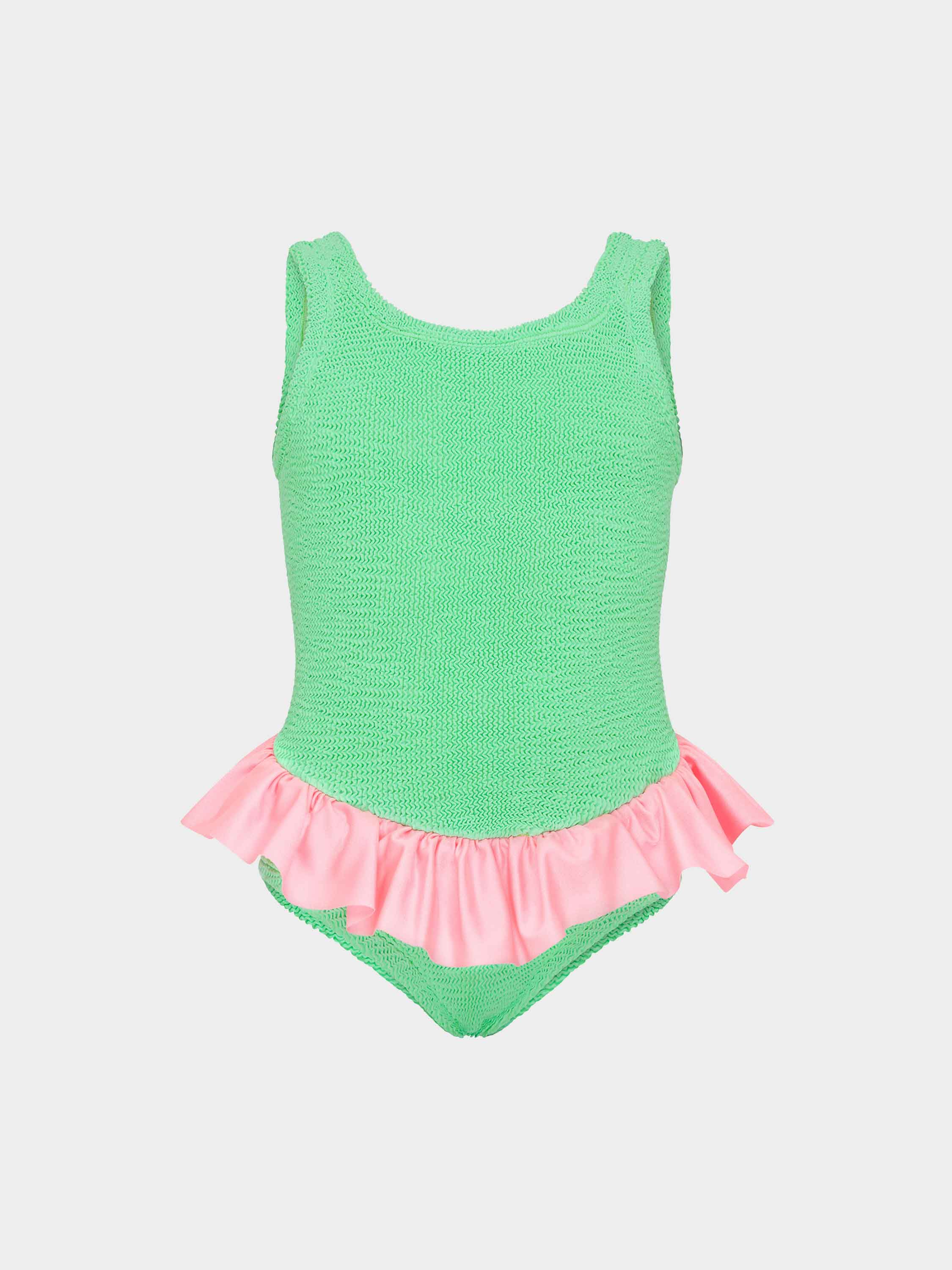 Kids Duo Denise Swim (Ages 3 to 6) - Lime/Bubblegum