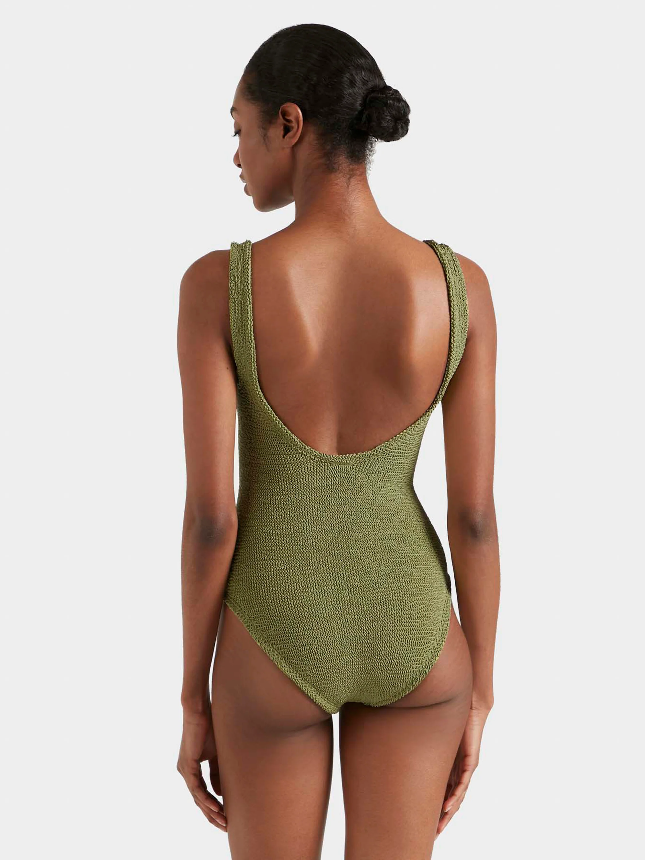 Coverage Celine Swim With Tonal Hoops - Metallic Moss - Image 3