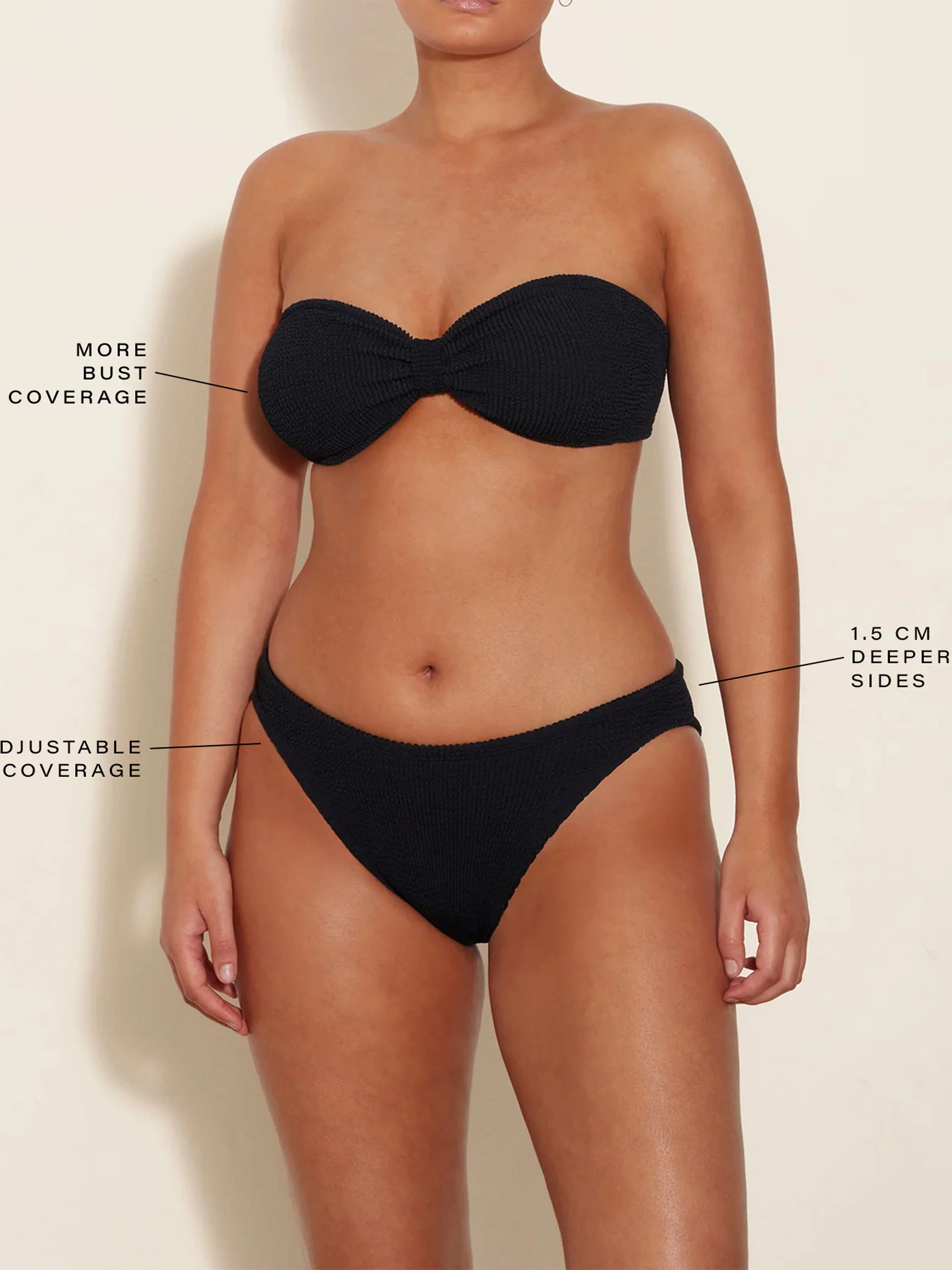 Coverage Jean Bikini - Black - Image 2