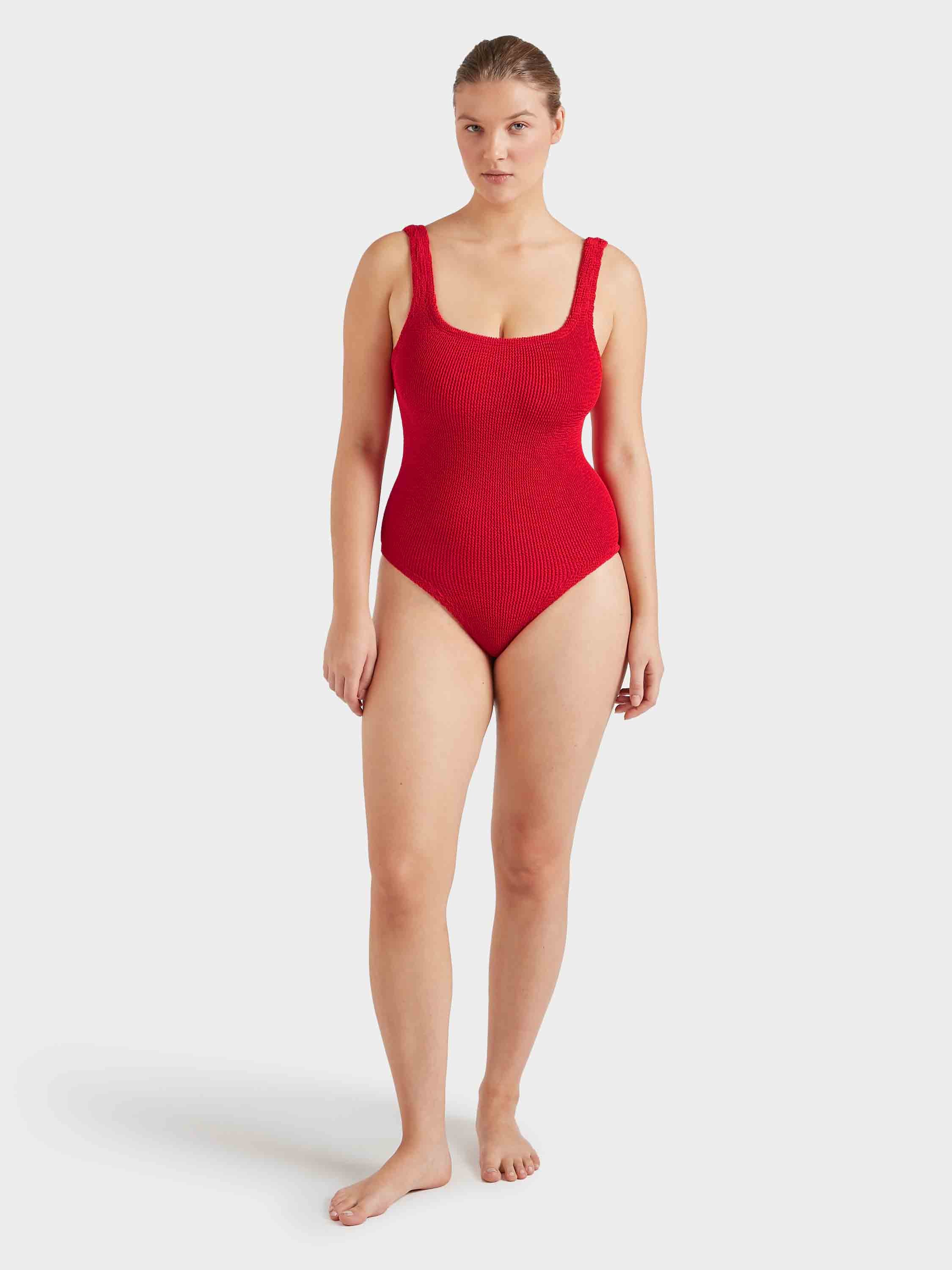 Coverage Square Neck Swim - Red - Image 7