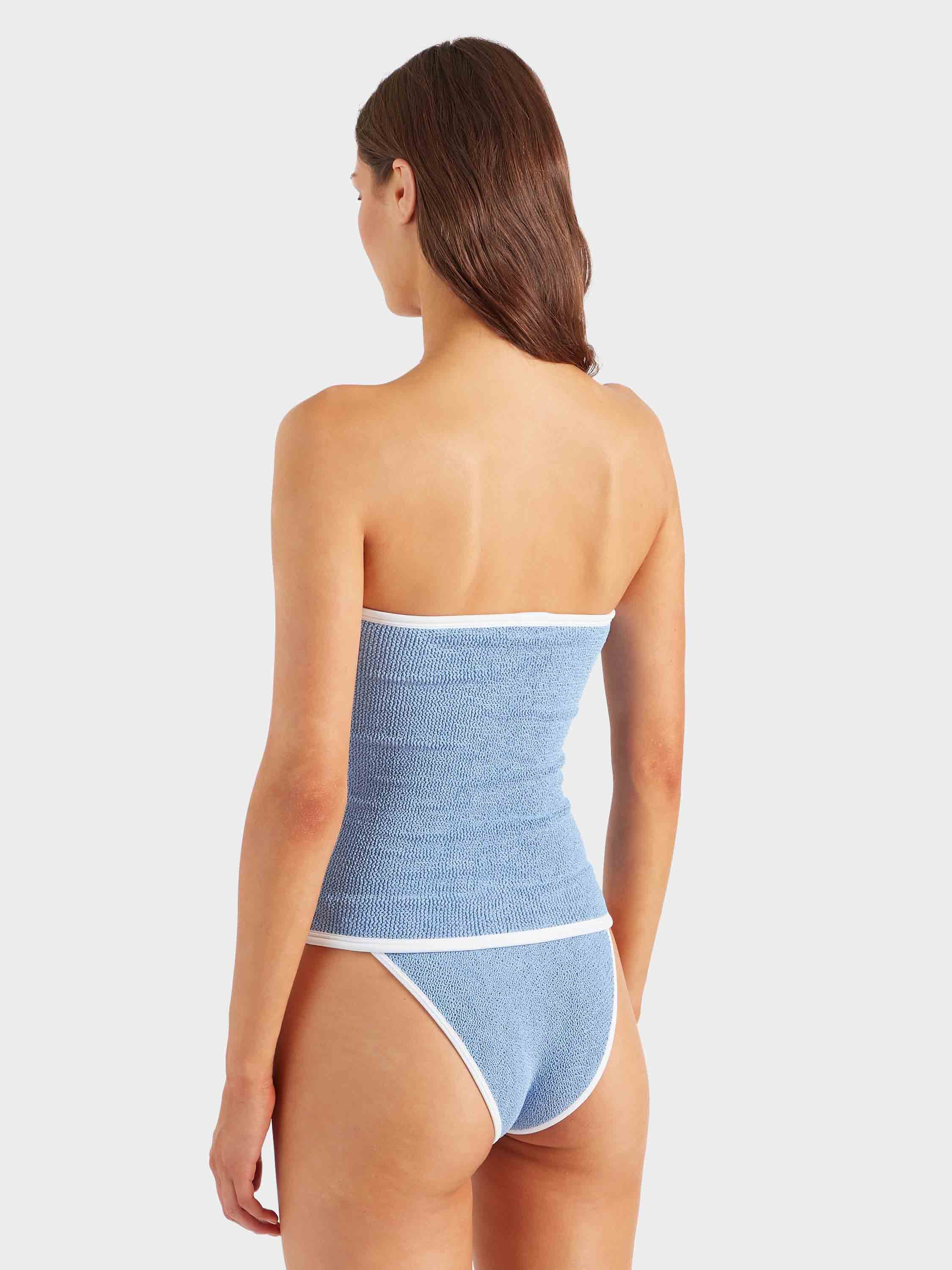 Devyn Swim Skirt/Tube Top - Cornflower/White - Image 3