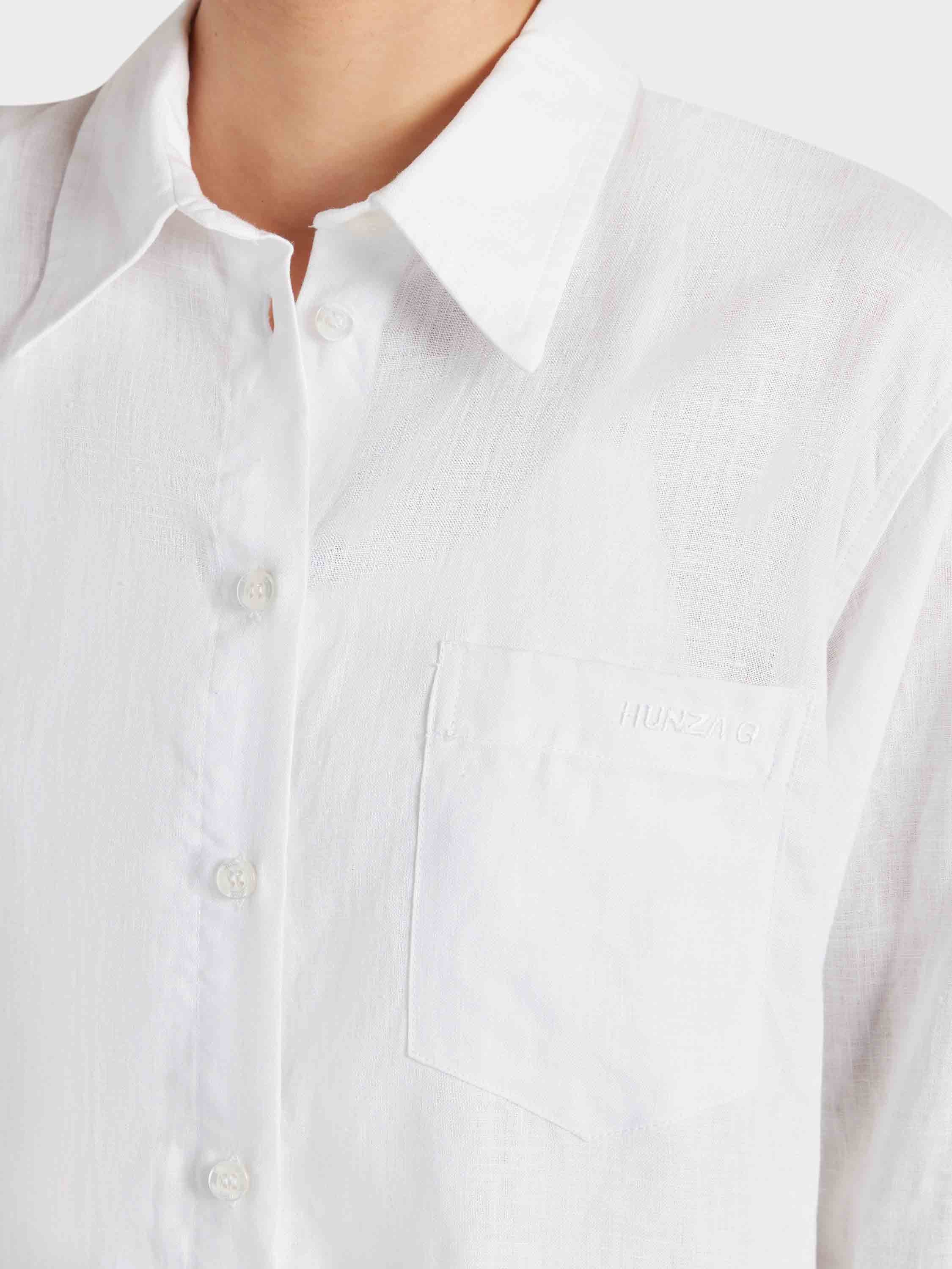 Embroidered Oversized Shirt - White - Image 5