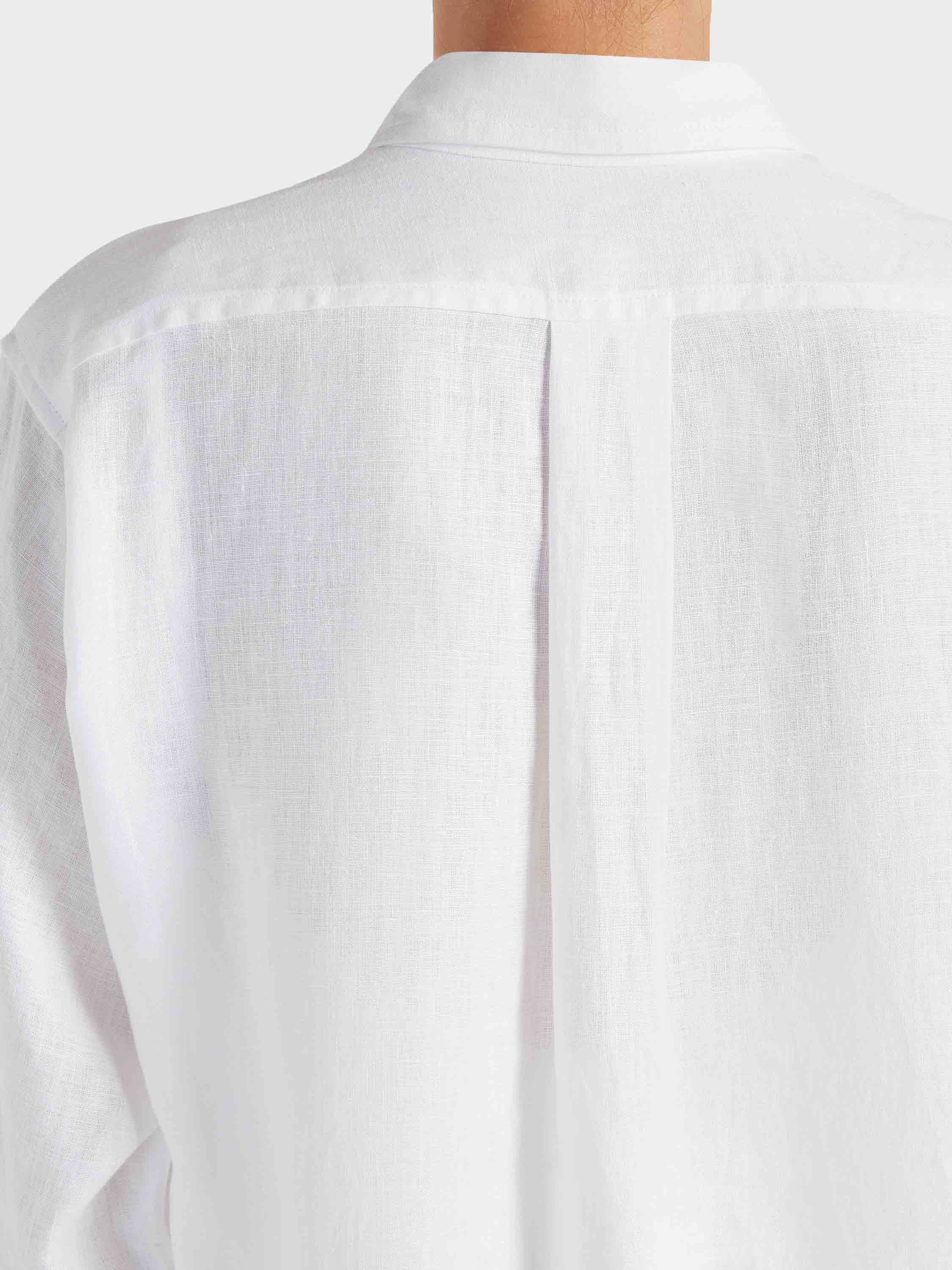 Embroidered Oversized Shirt - White - Image 6