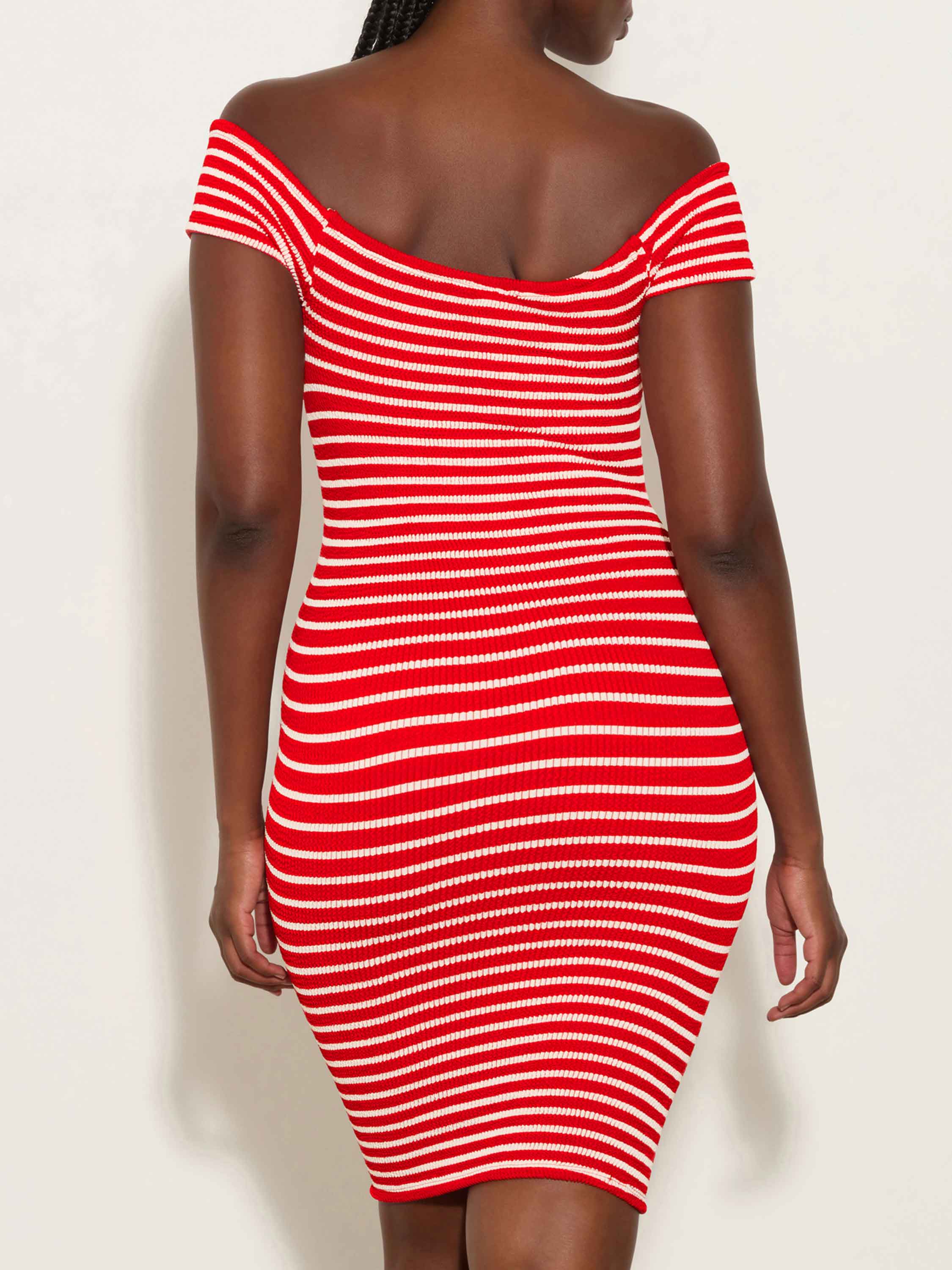 Grace Dress - Red/White Stripe - Image 3