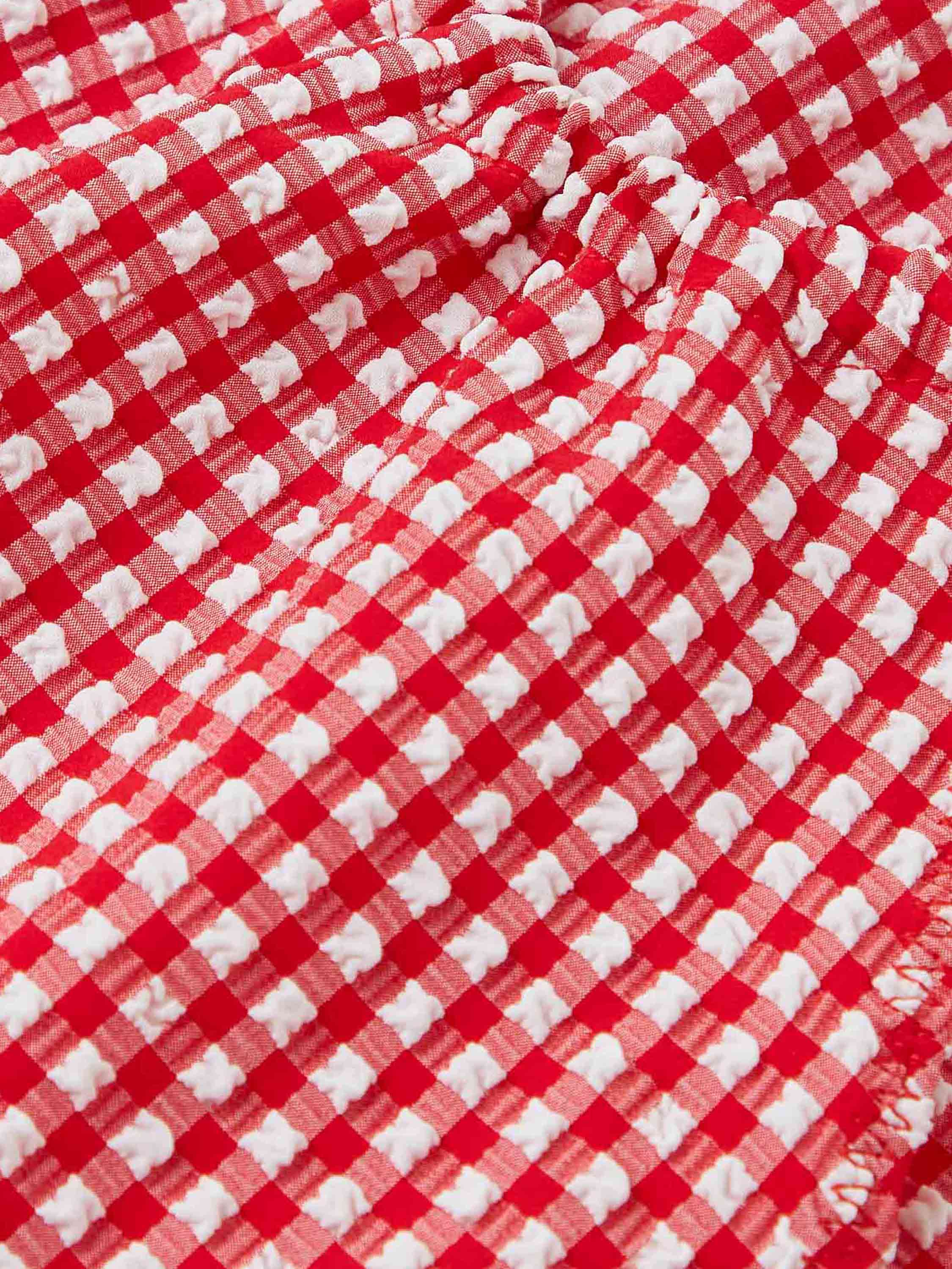 Sofia Gingham Headscarf - Red Gingham - Image 6