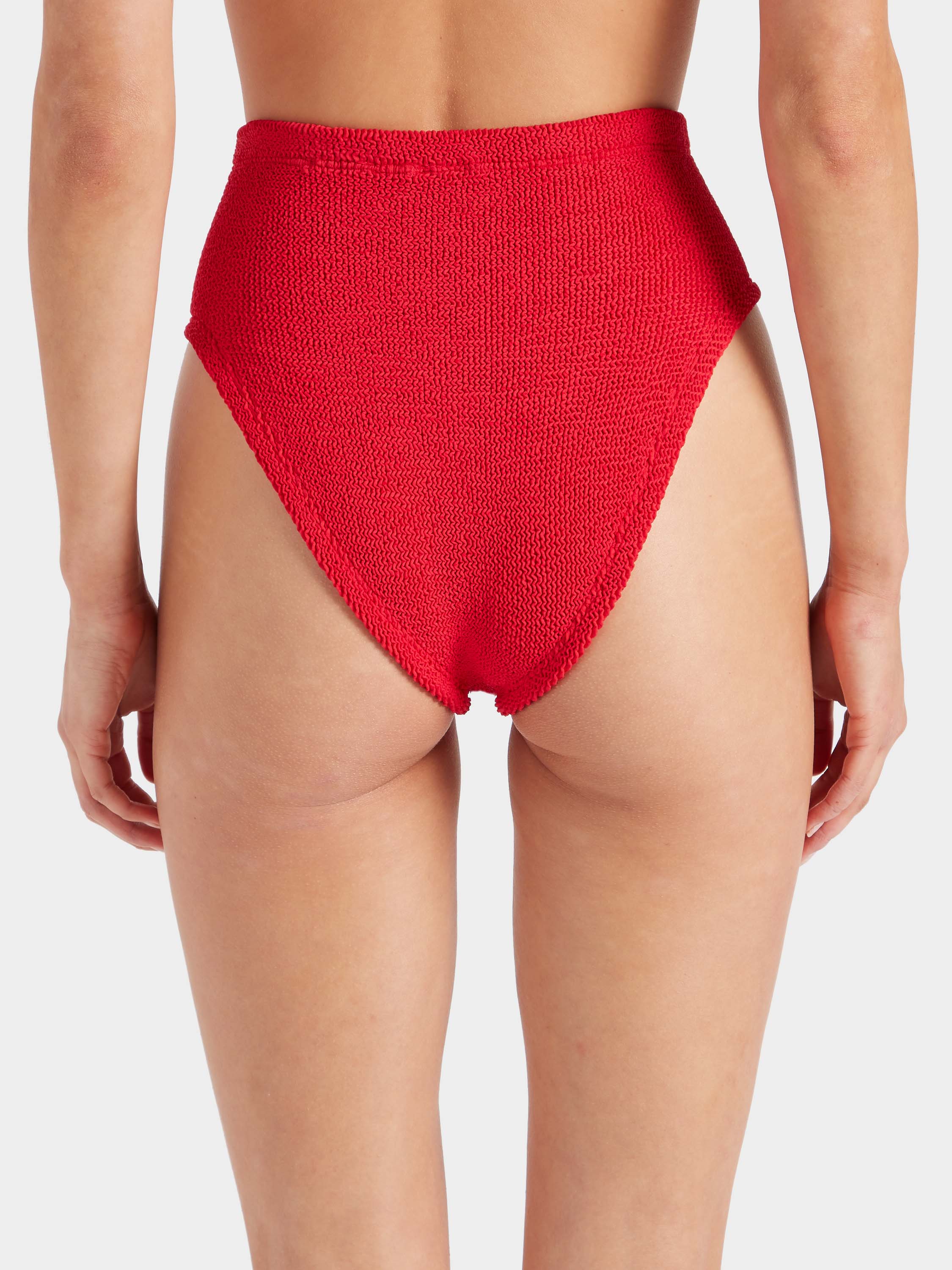 High Waist Bikini Bottom - Red - Image 3
