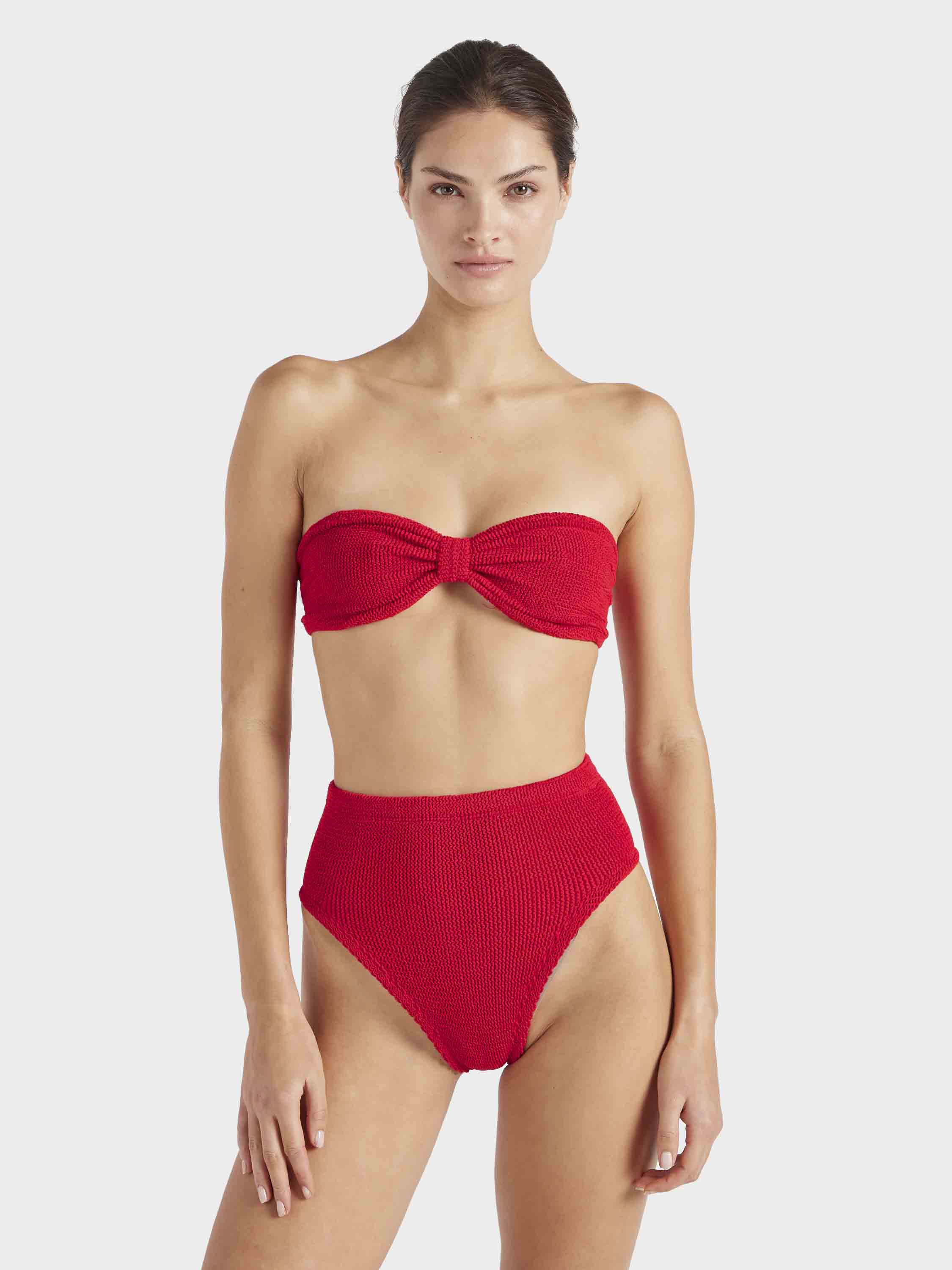 High Waist Bikini Bottom - Red - Image 4