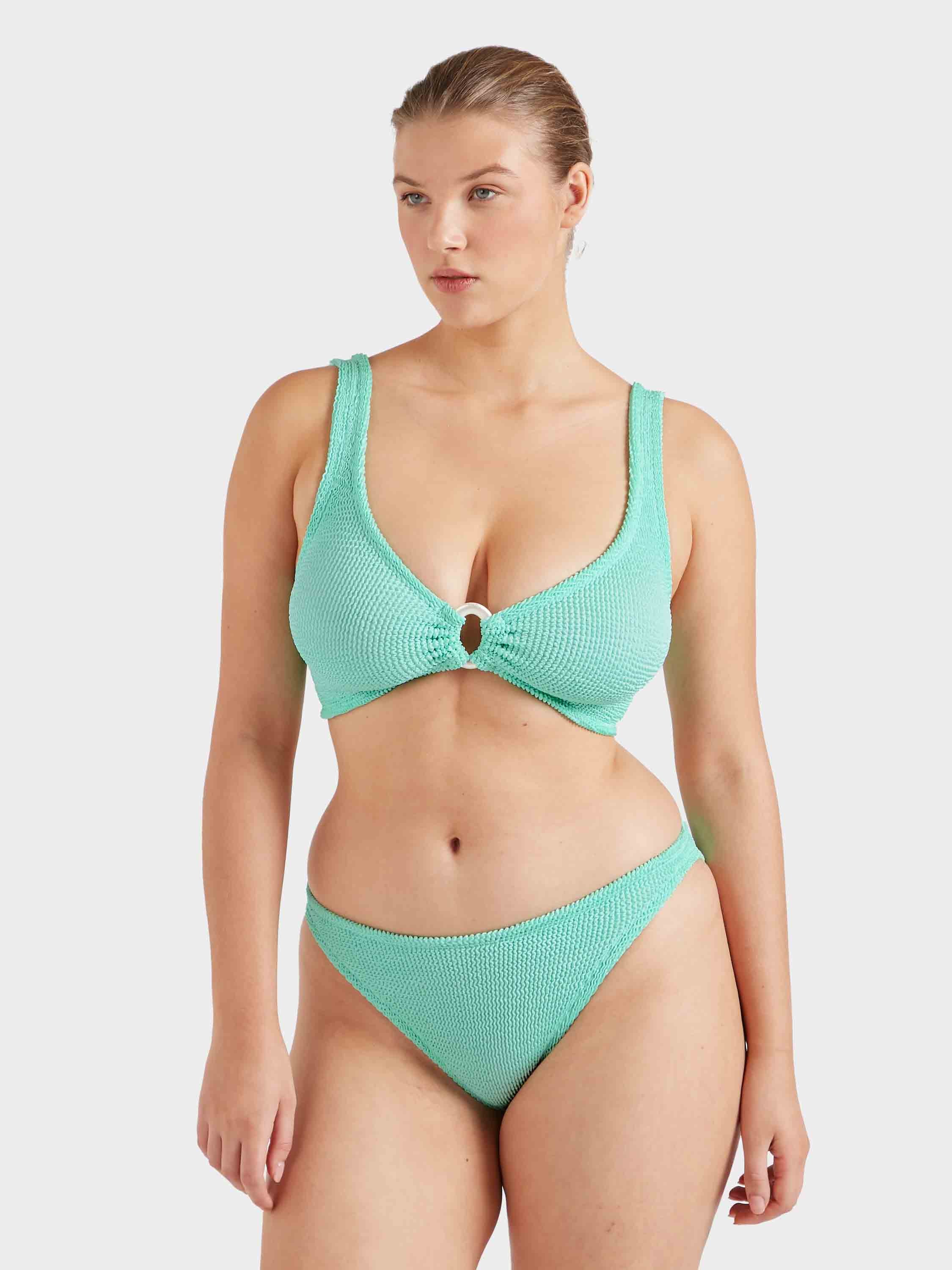Julia Bikini With Pearly Hoop - Metallic Mint - Image 6