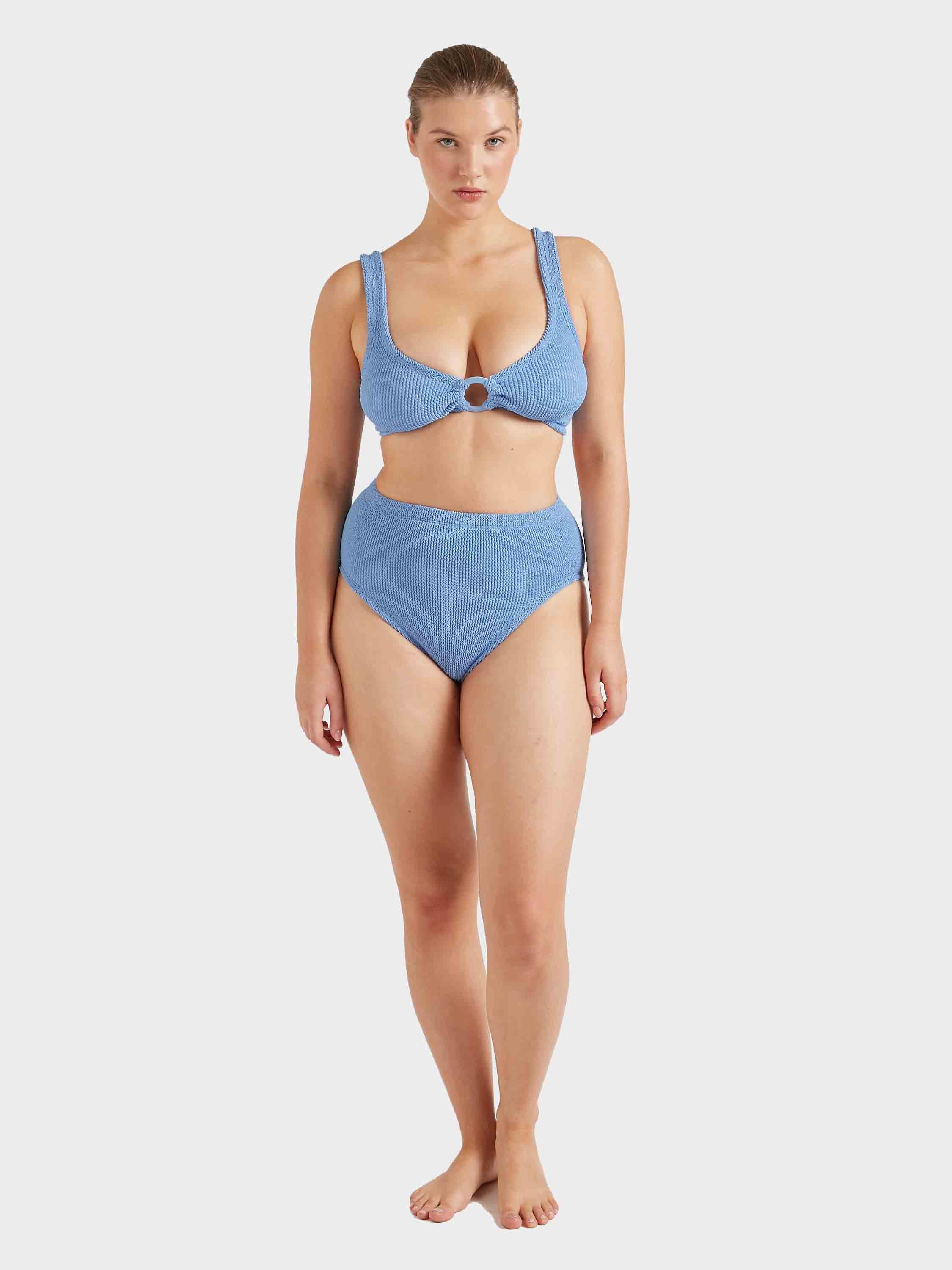 Nadine Bikini With Tonal Hoops - Cornflower - Image 6