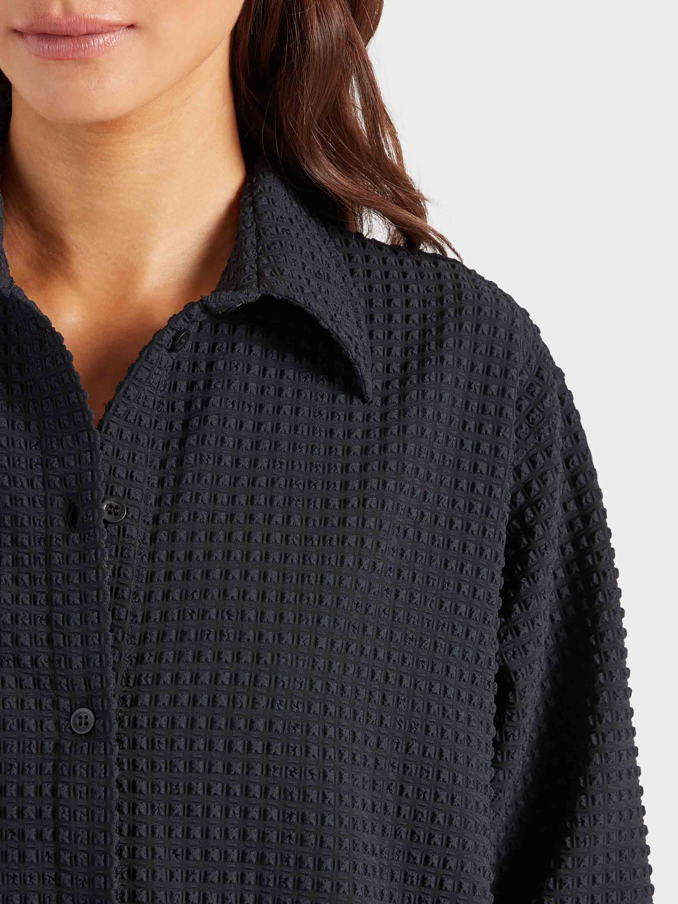 Resort Shirt - Black Seersucker - Image 6