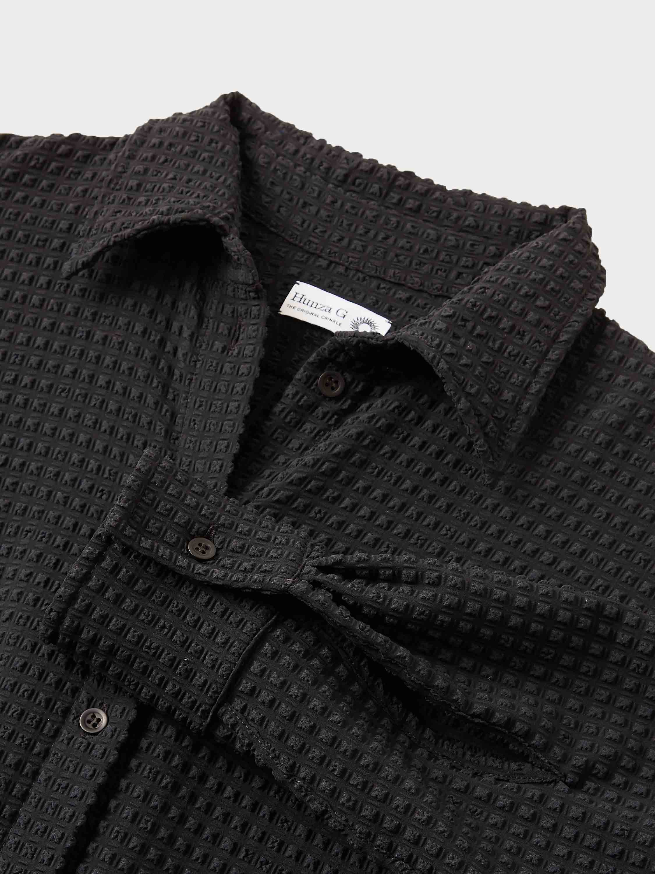 Resort Shirt - Black Seersucker - Image 9