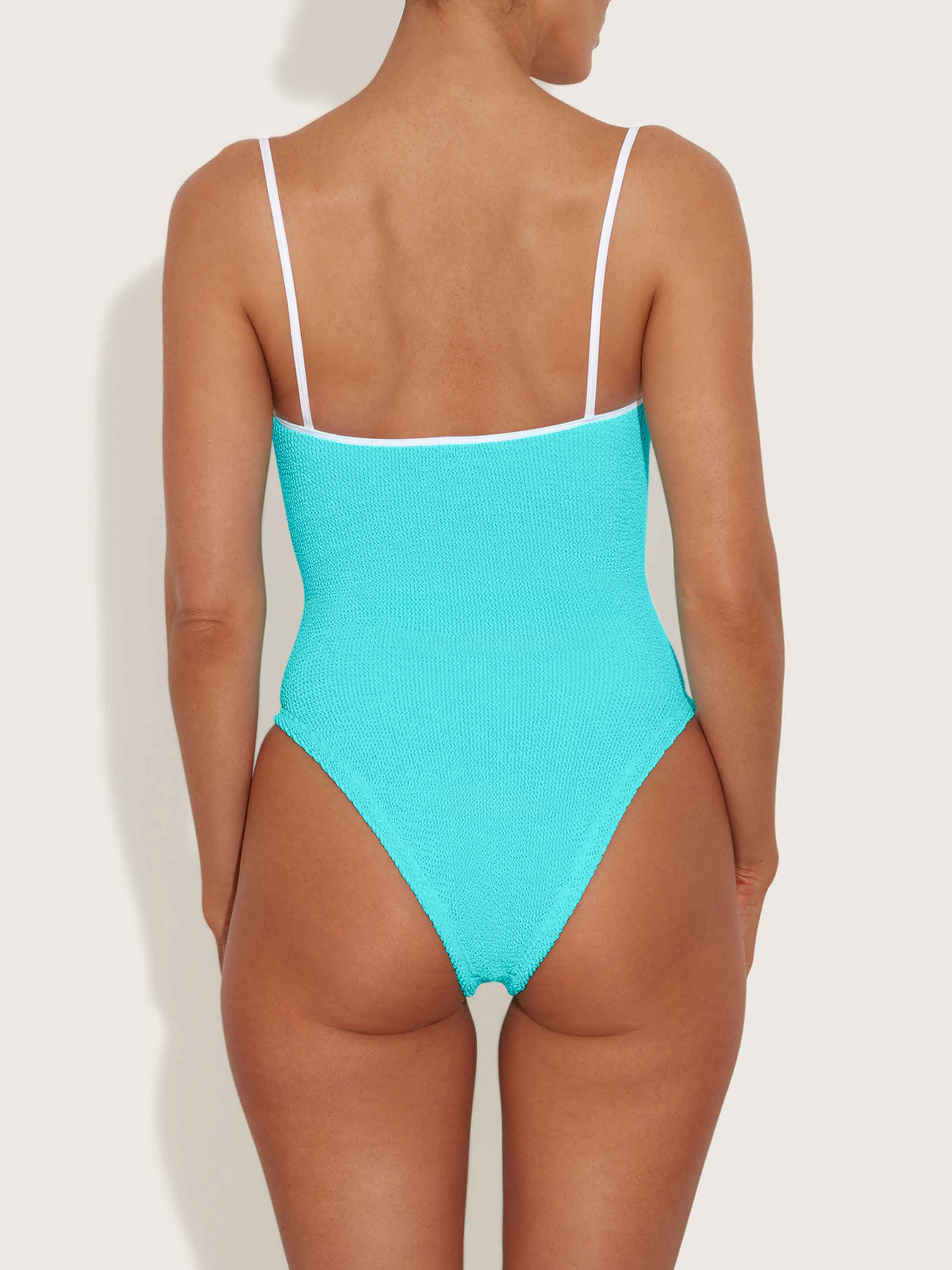 Pamela Swim Contrast - Aqua/White - Image 3