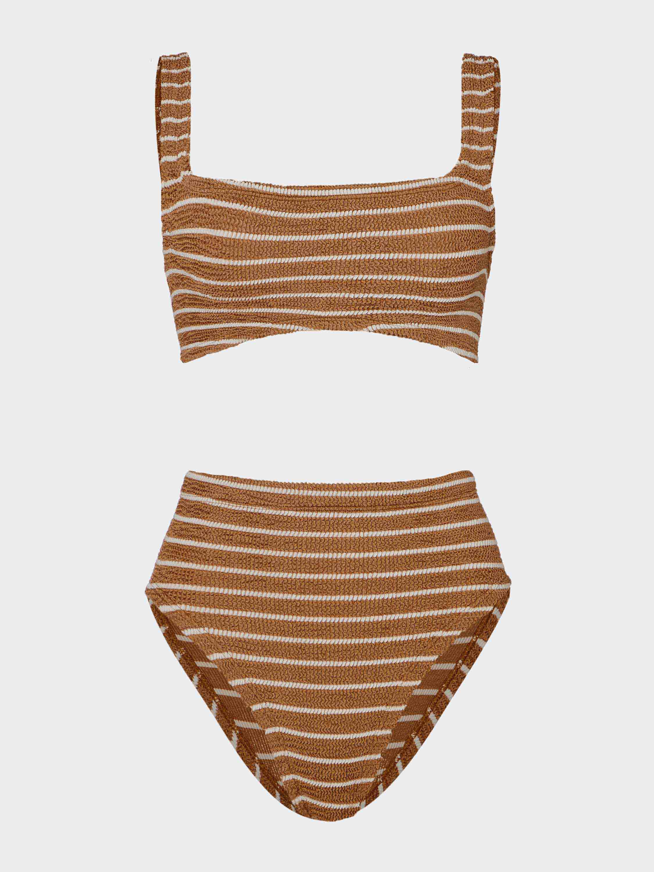 Patricia Bikini - Metallic Cocoa/White Stripe