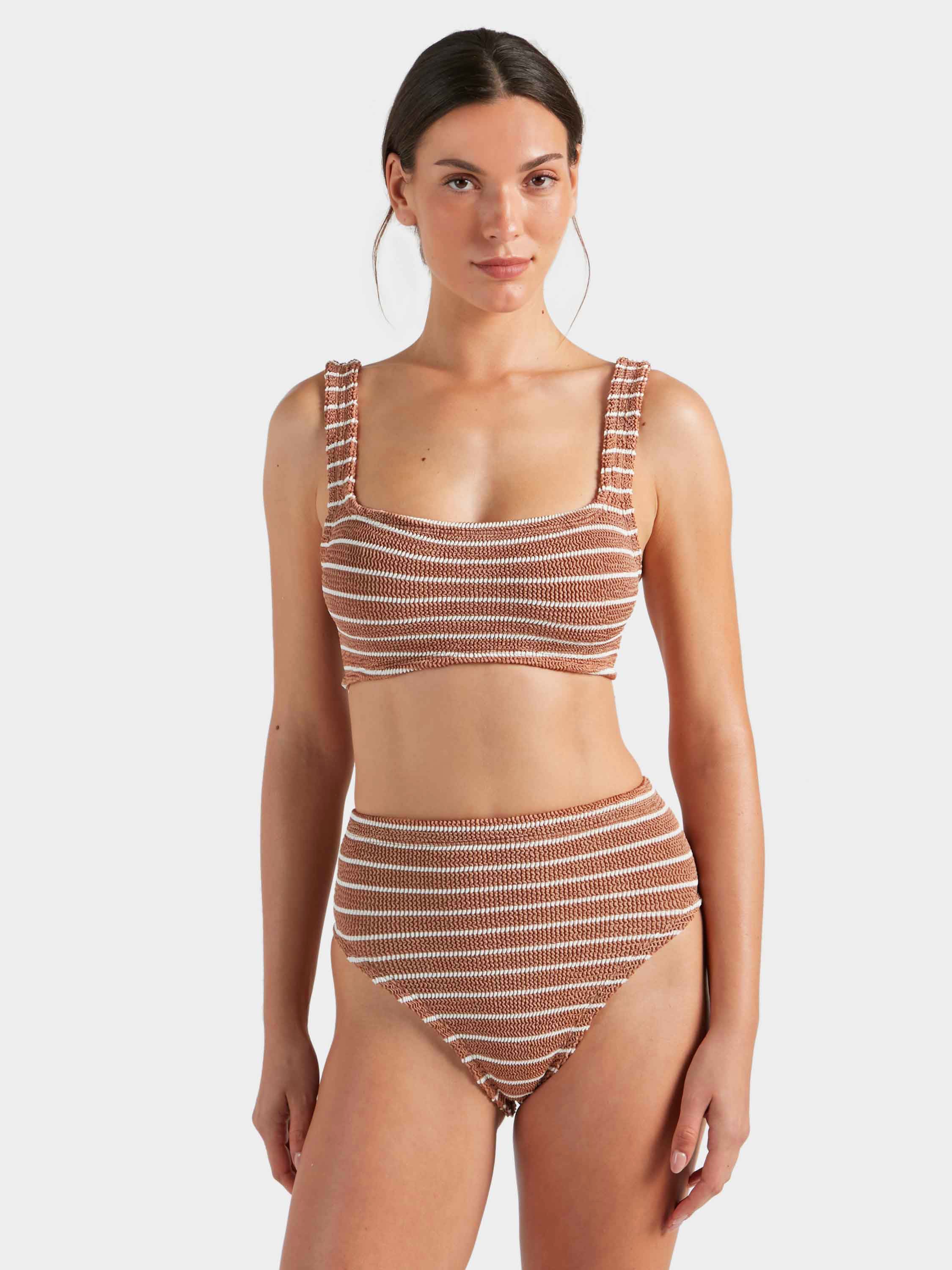 Patricia Bikini - Metallic Cocoa/White Stripe - Image 2