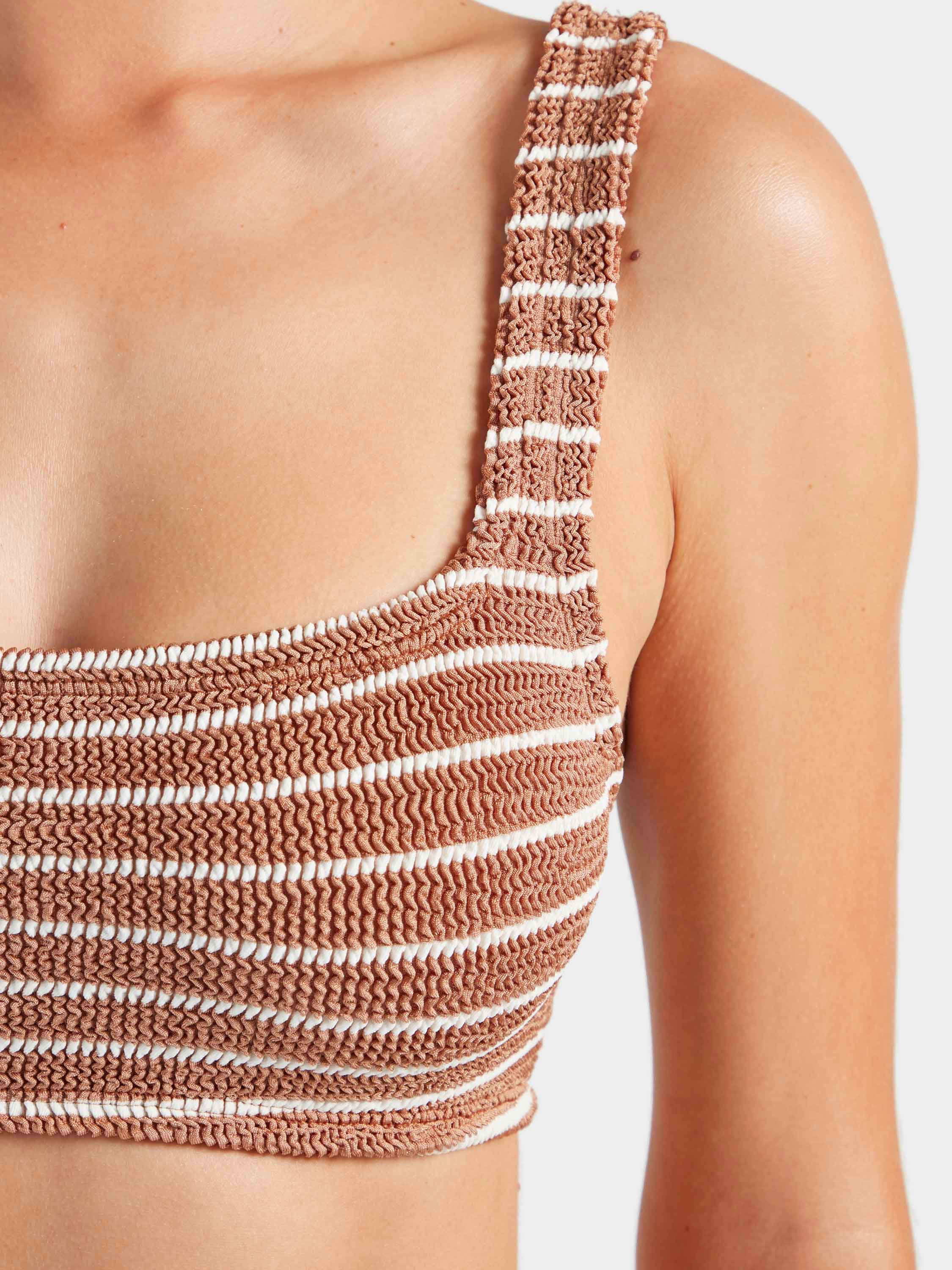 Patricia Bikini - Metallic Cocoa/White Stripe - Image 4