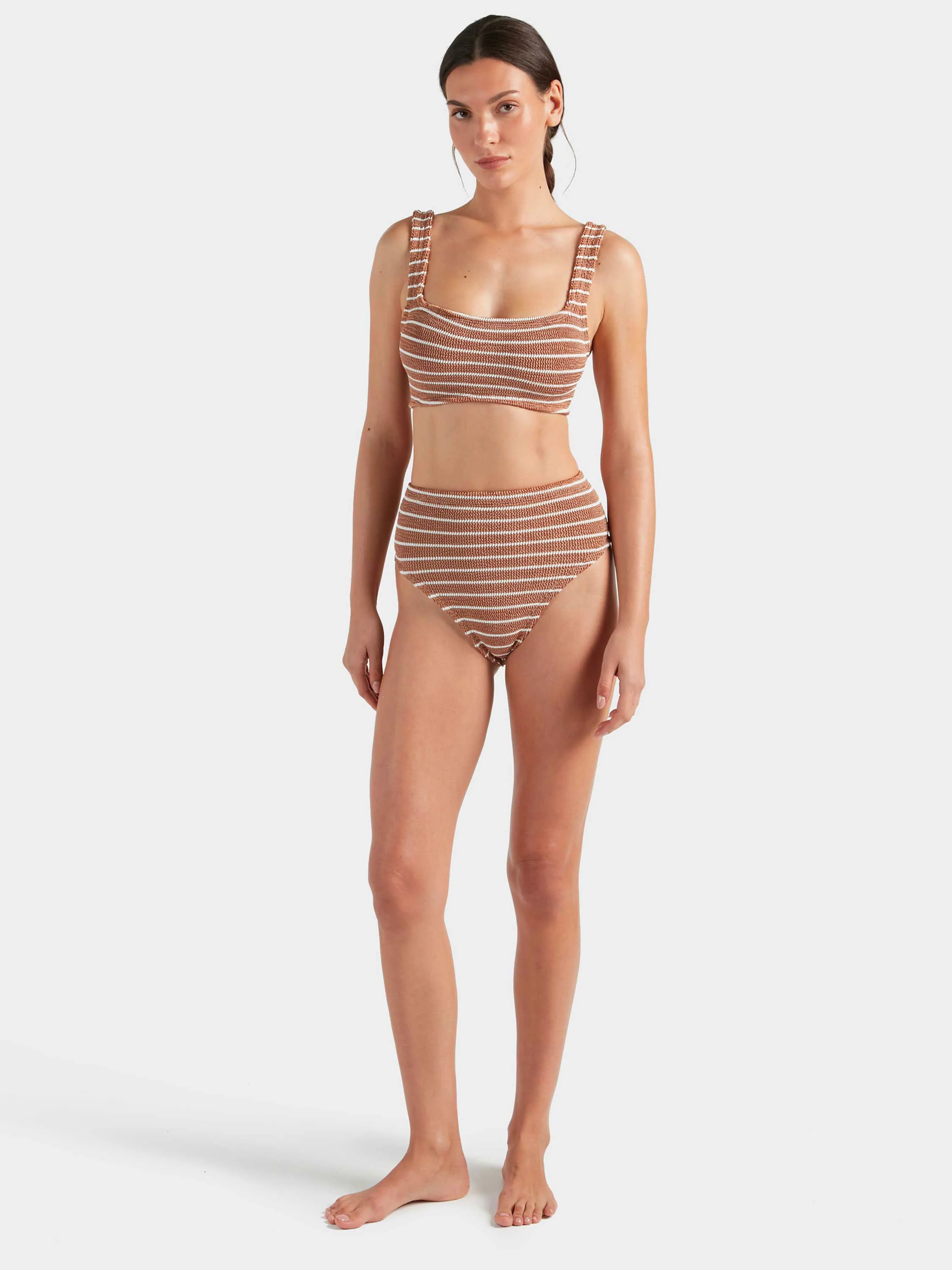 Patricia Bikini - Metallic Cocoa/White Stripe - Image 5