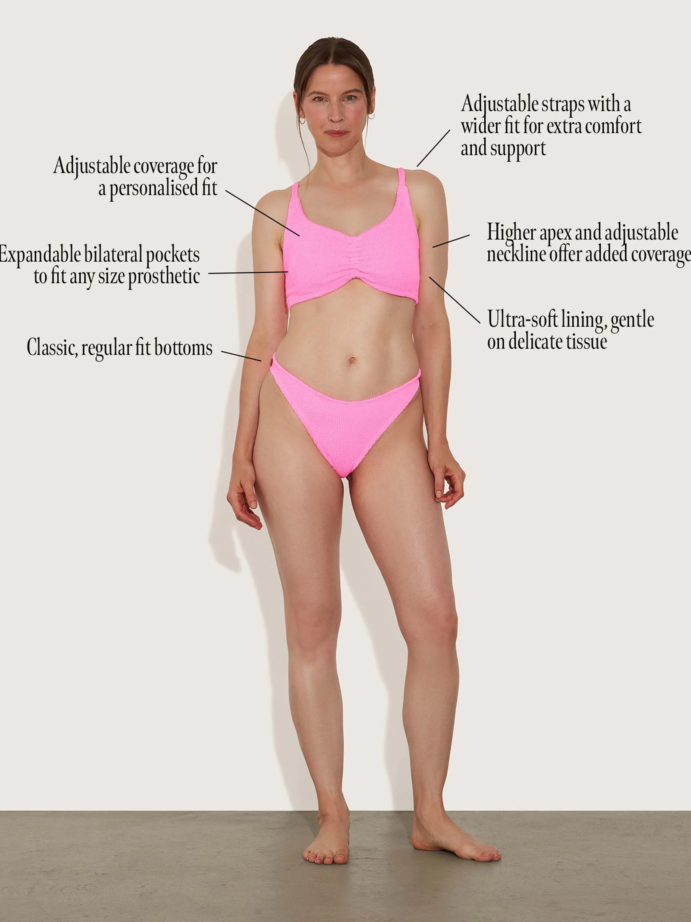 Post Mastectomy Bikini - Bubblegum - Image 3