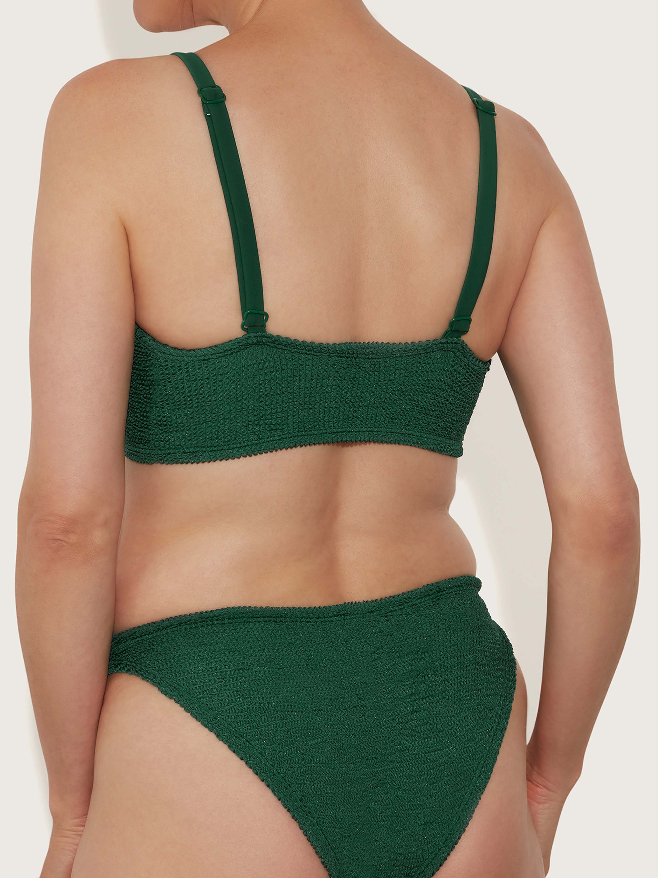Post Mastectomy Bikini - Metallic Forest Green - Image 6