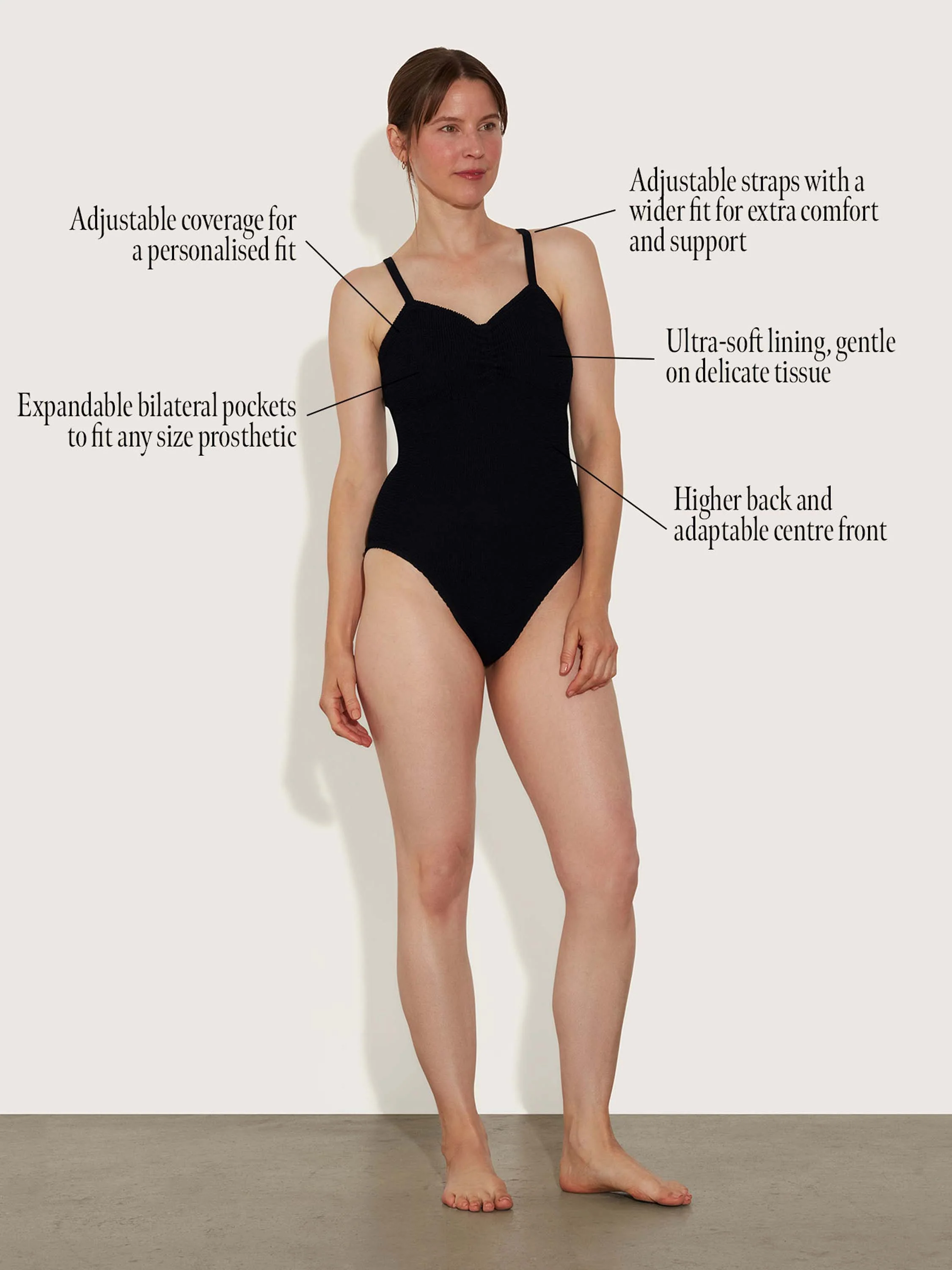 Post Mastectomy Swim - Black - Image 3