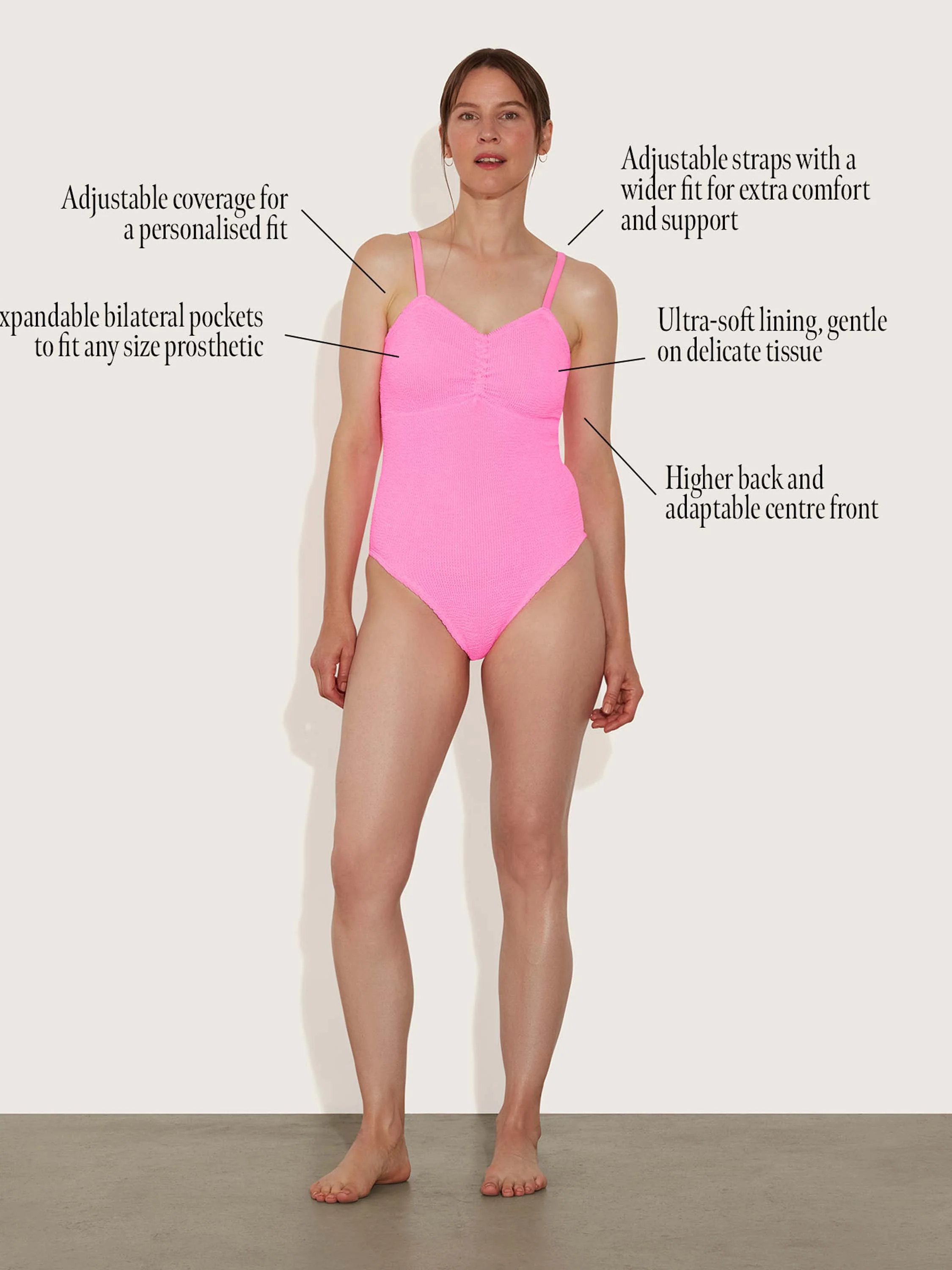 Post Mastectomy Swim - Bubblegum - Image 3