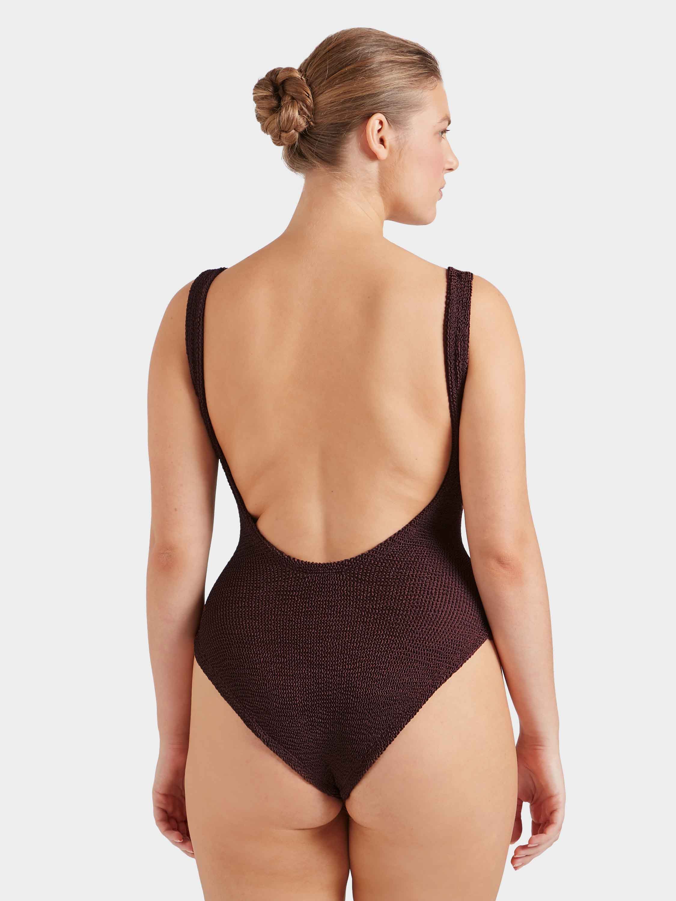 Square Neck Swim - Metallic Chocolate - Image 3