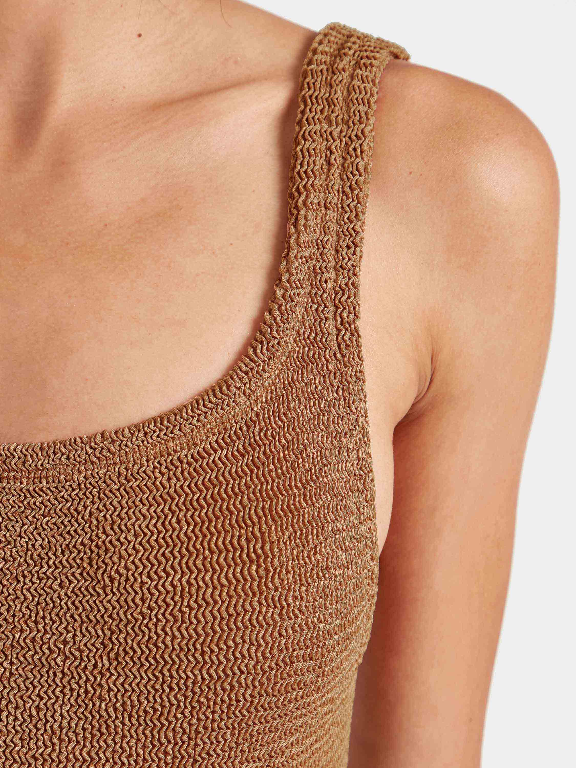 Square Neck Swim - Metallic Cocoa - Image 4
