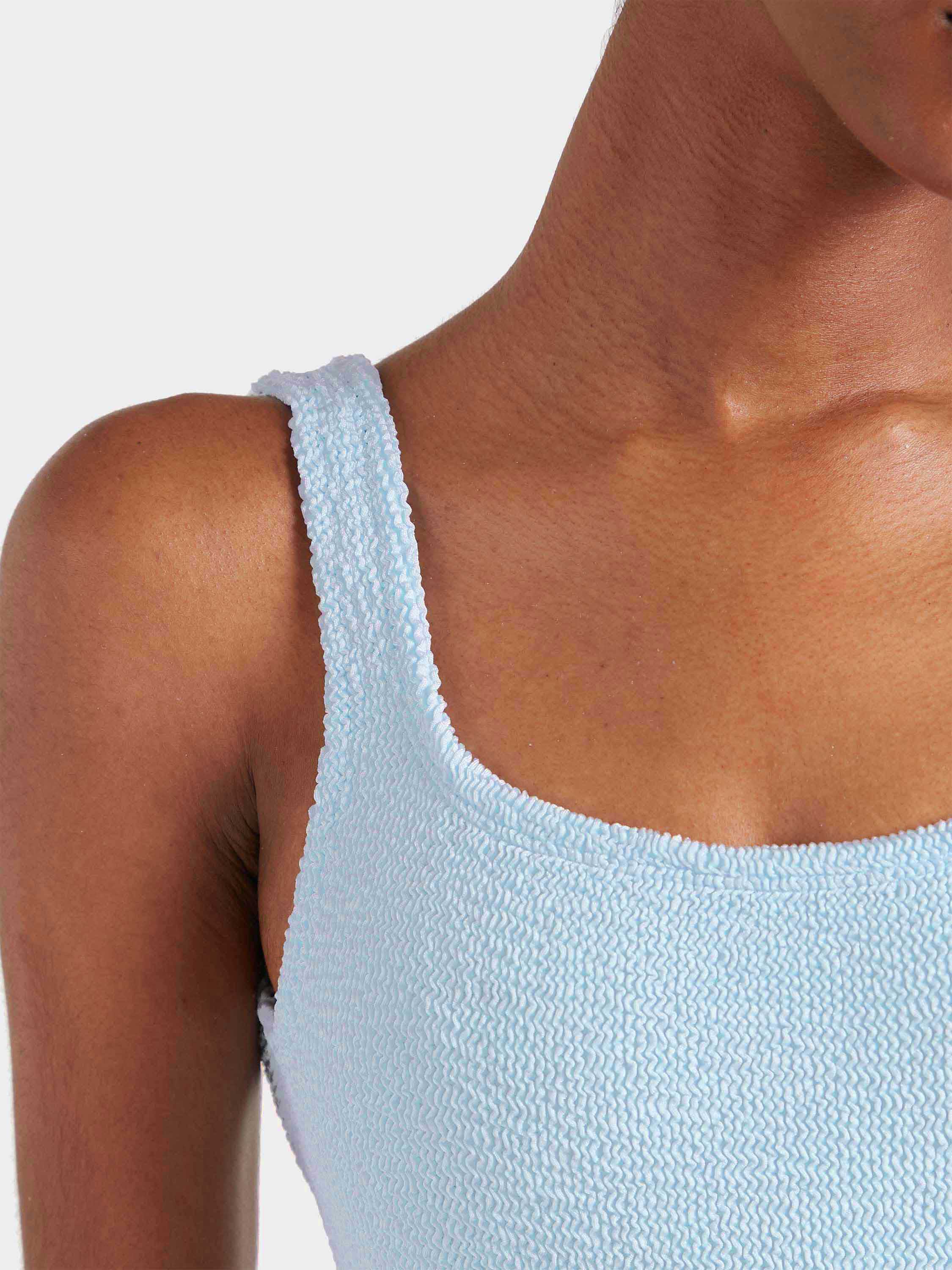 Square Neck Swim - Metallic Ice Blue - Image 4