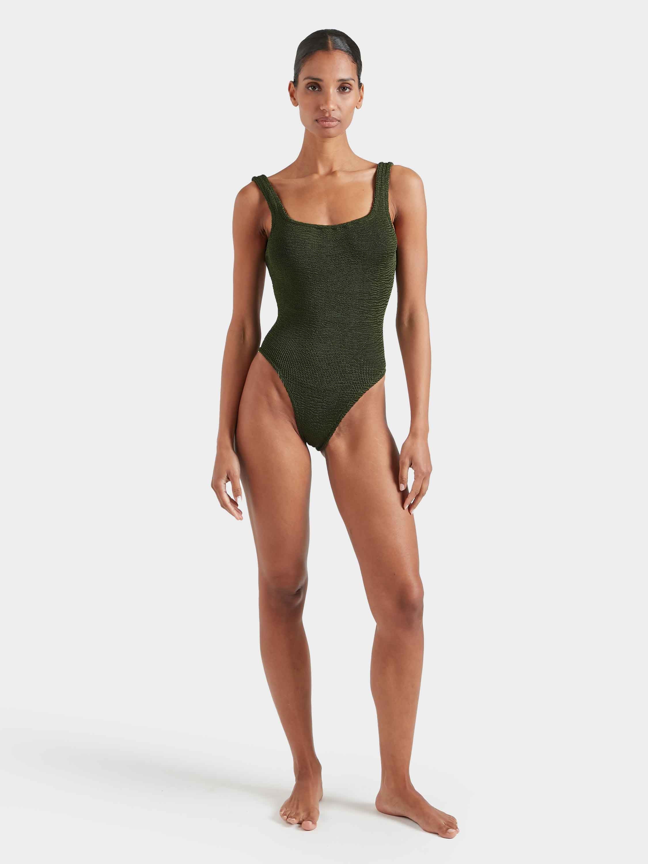 Square Neck Swim - Metallic Khaki - Image 5