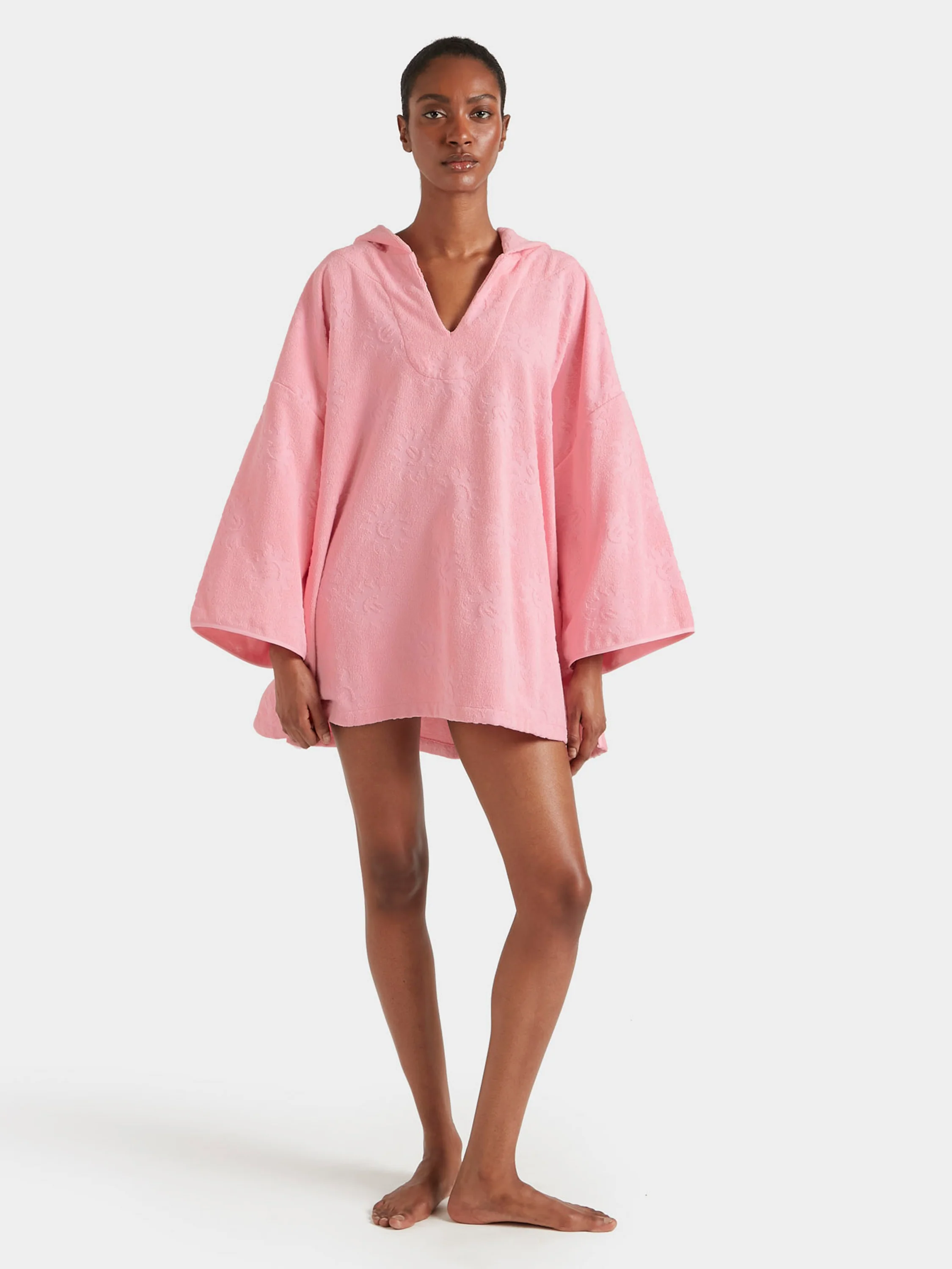 Sunny Towelling Hooded Poncho - Pink - Image 5