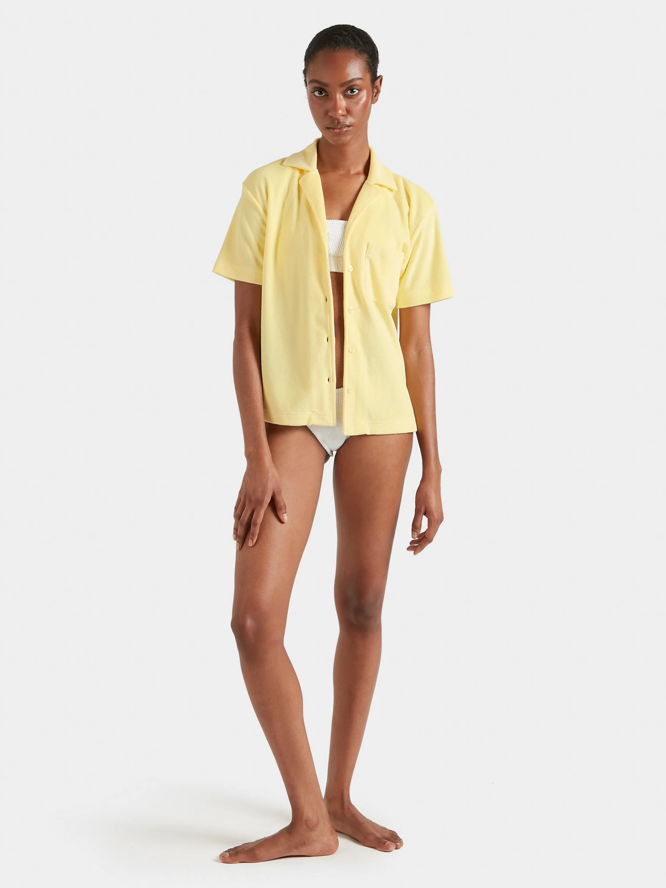 Terry Toweling Cuban Shirt - Butter - Image 3