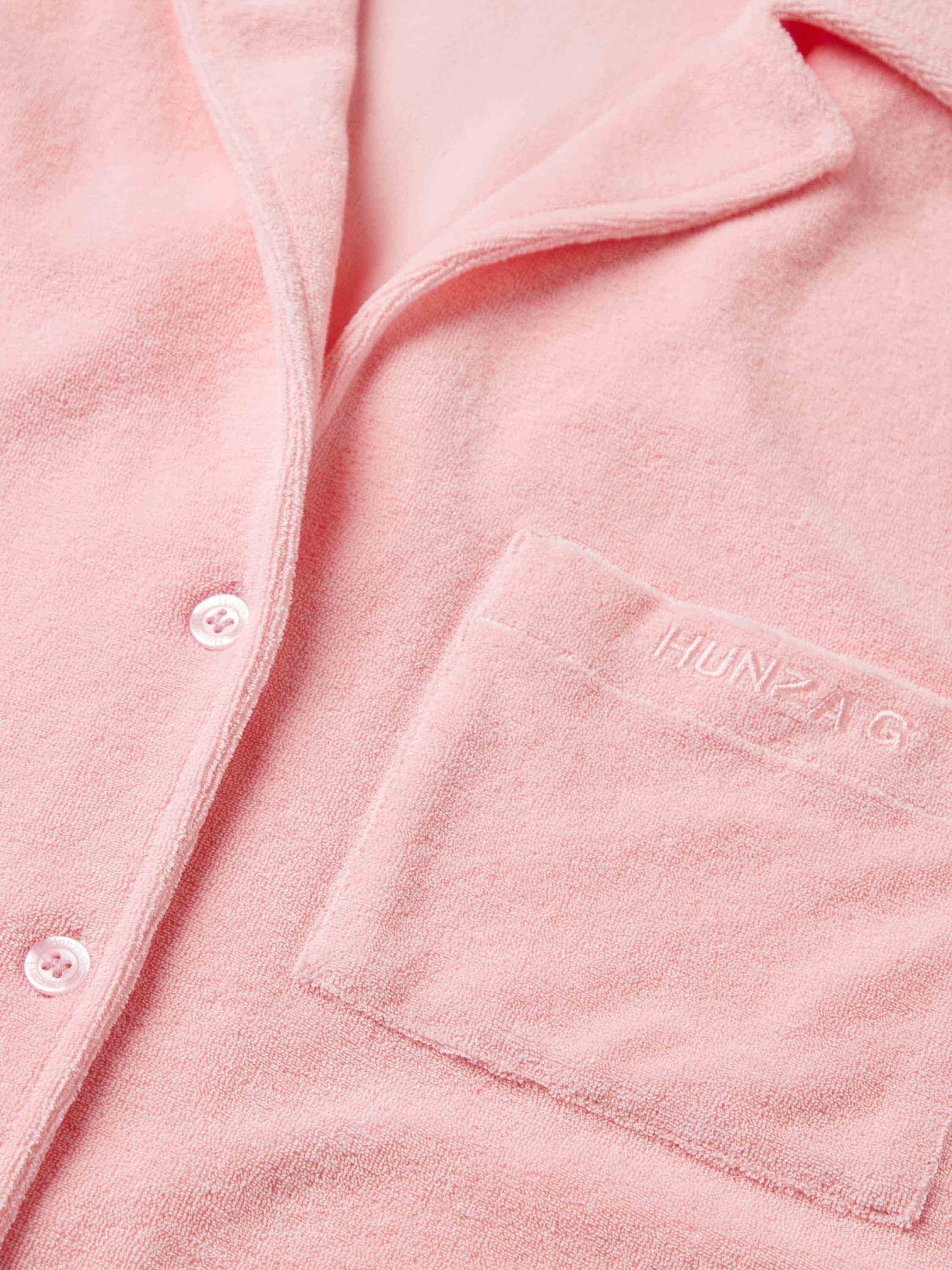 Terry Towelling Cuban Shirt - Pink - Image 8