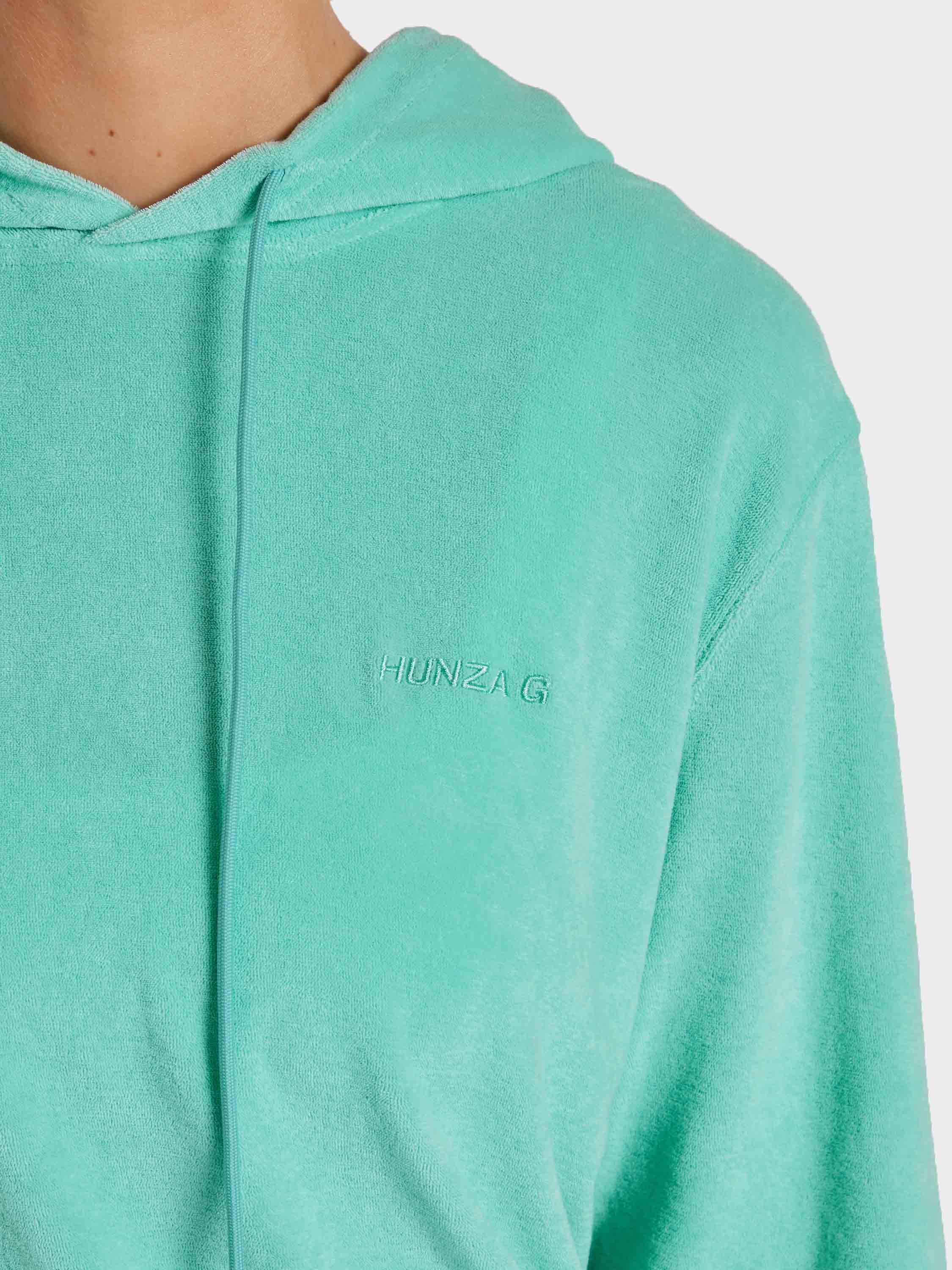 Terry Towelling Hoodie - Mint - Image 4