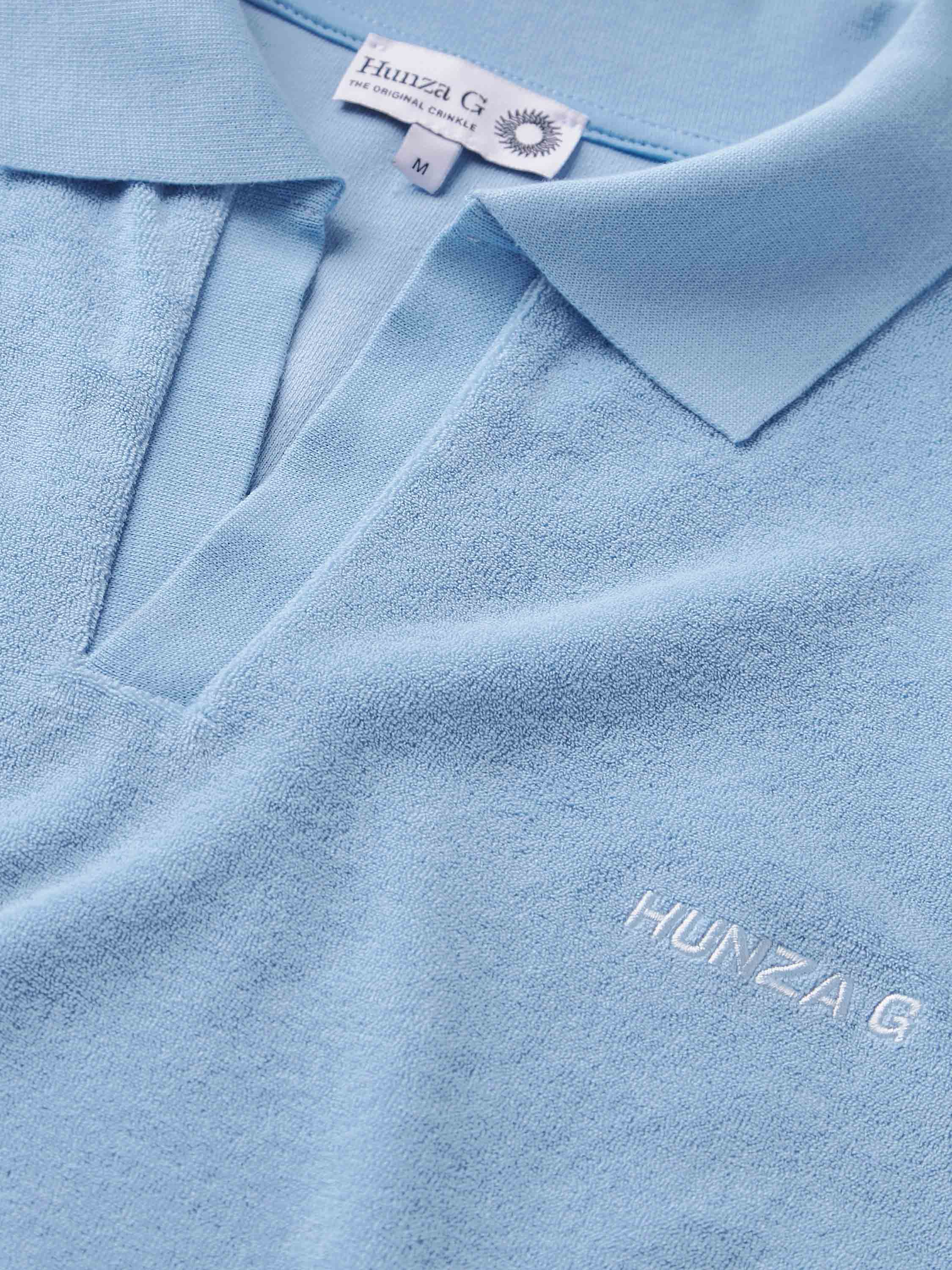 Terry Towelling Polo - Cornflower - Image 5