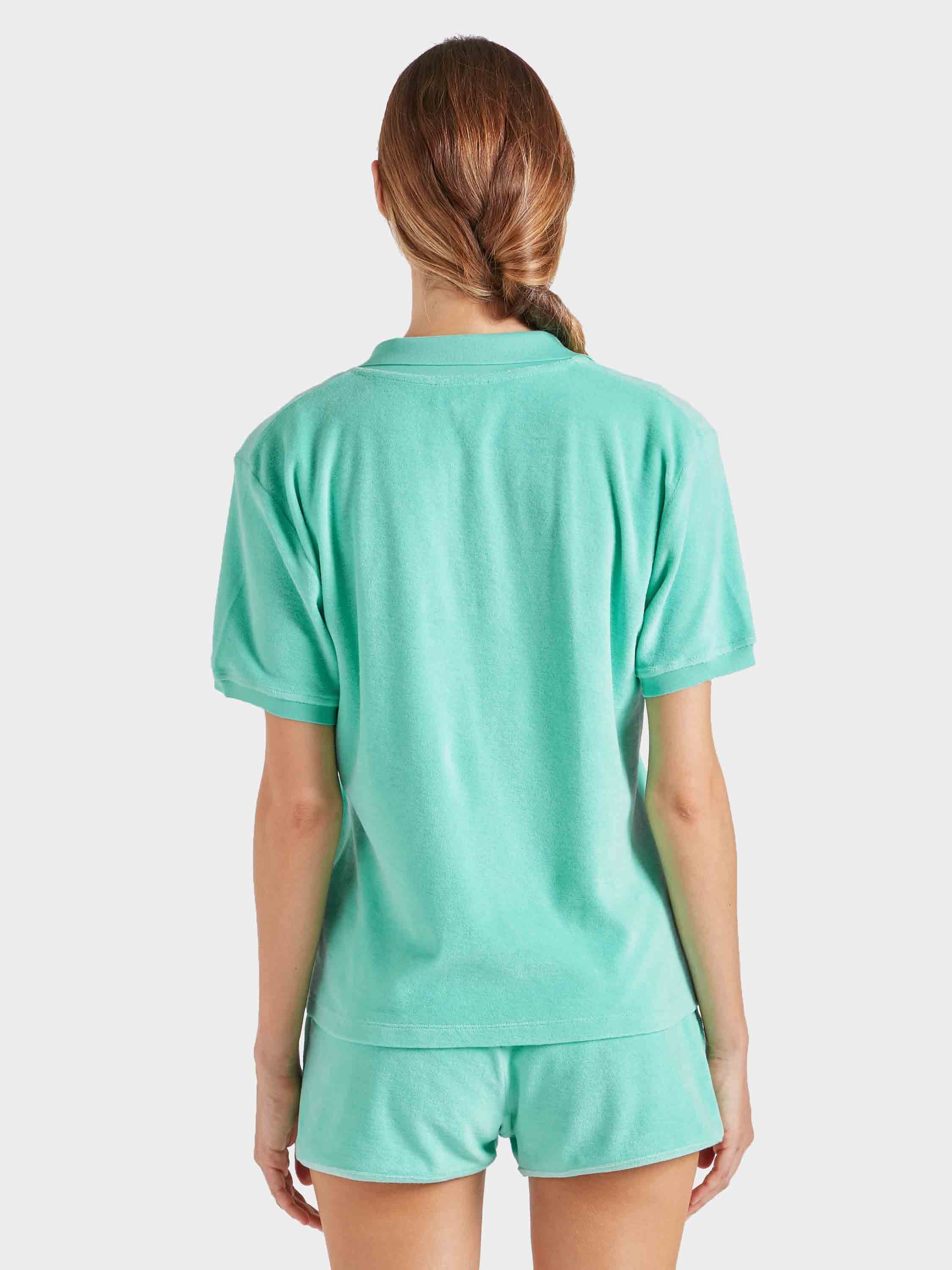 Terry Towelling Polo - Mint - Image 3