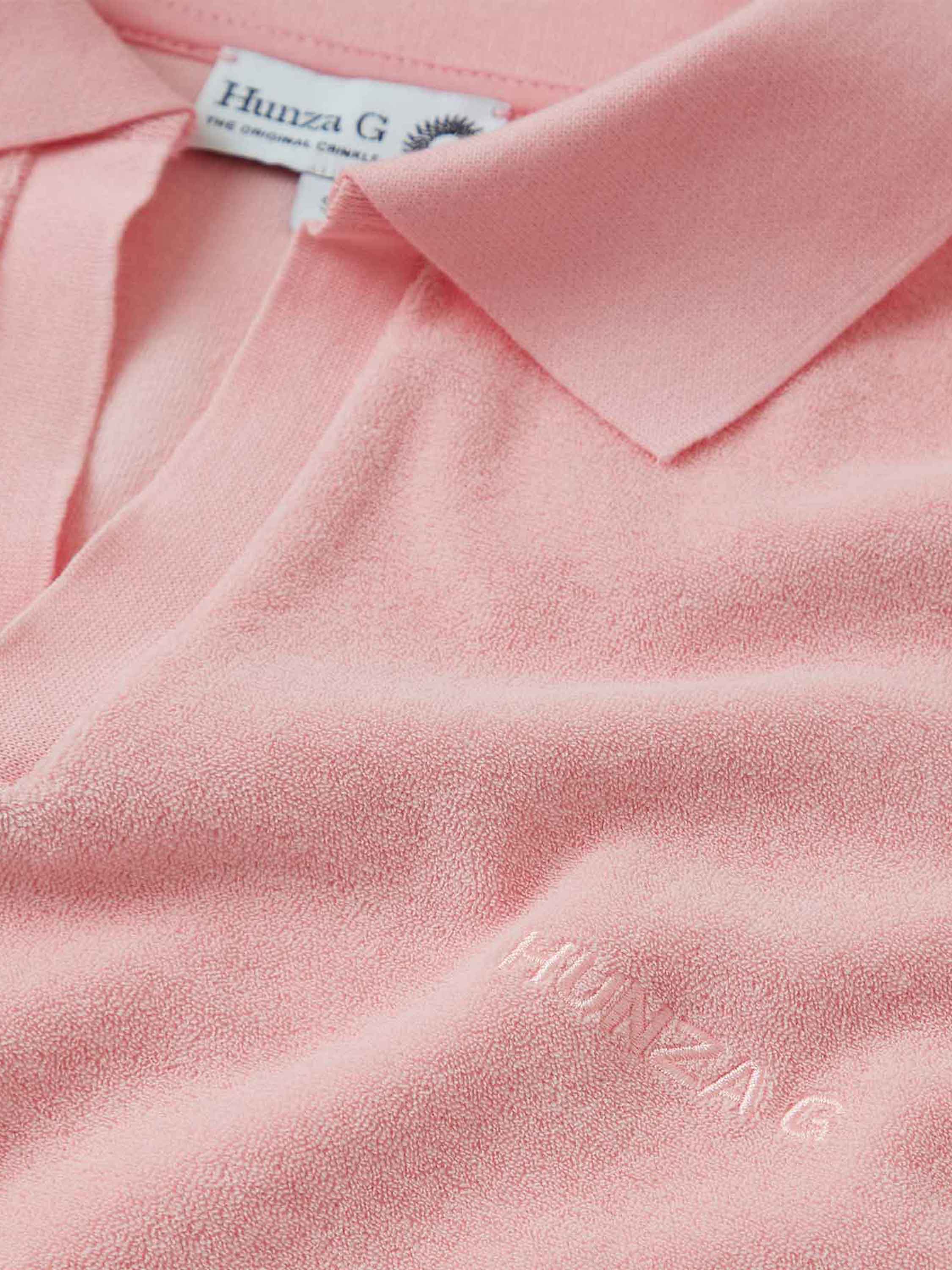 Terry Towelling Polo - Pink - Image 6