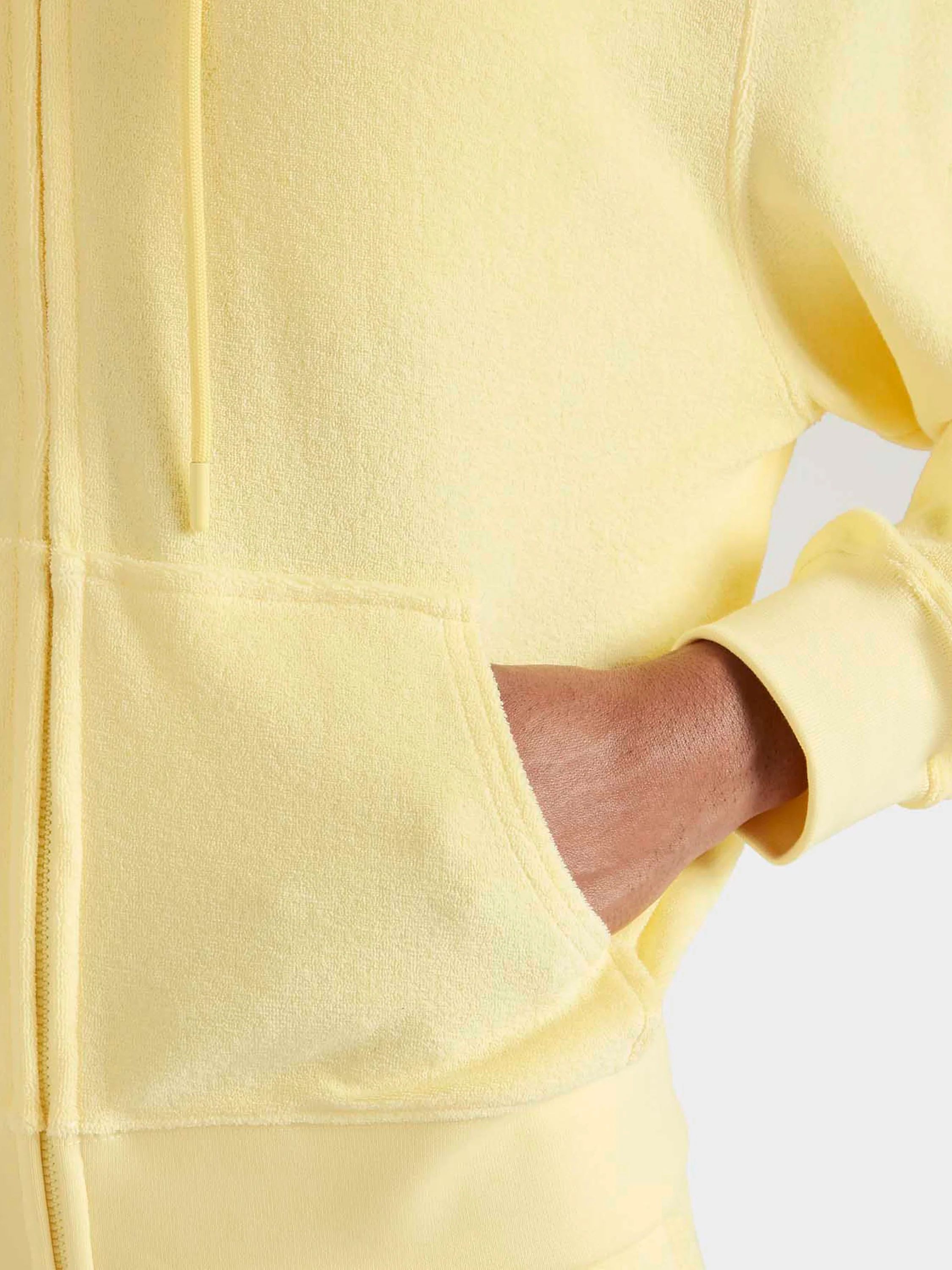 Terry Towelling Zip Hoodie - Butter - Image 5