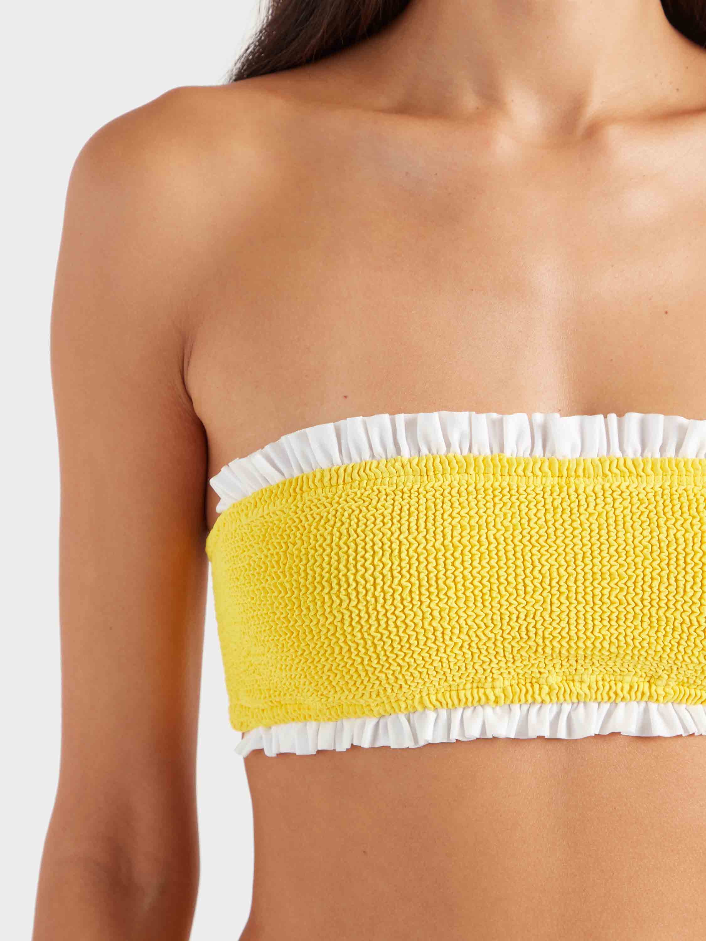Tracey Frill Bikini - Sunflower/White - Image 4